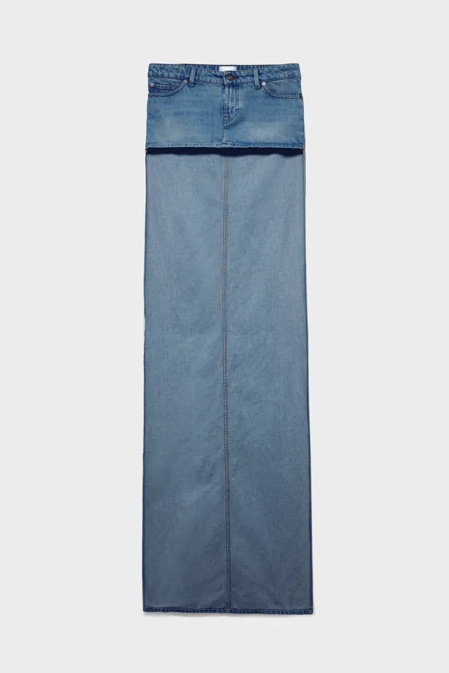 7-for-all-mankind-asymmetric-mini-skirt-denim-midtown image 1