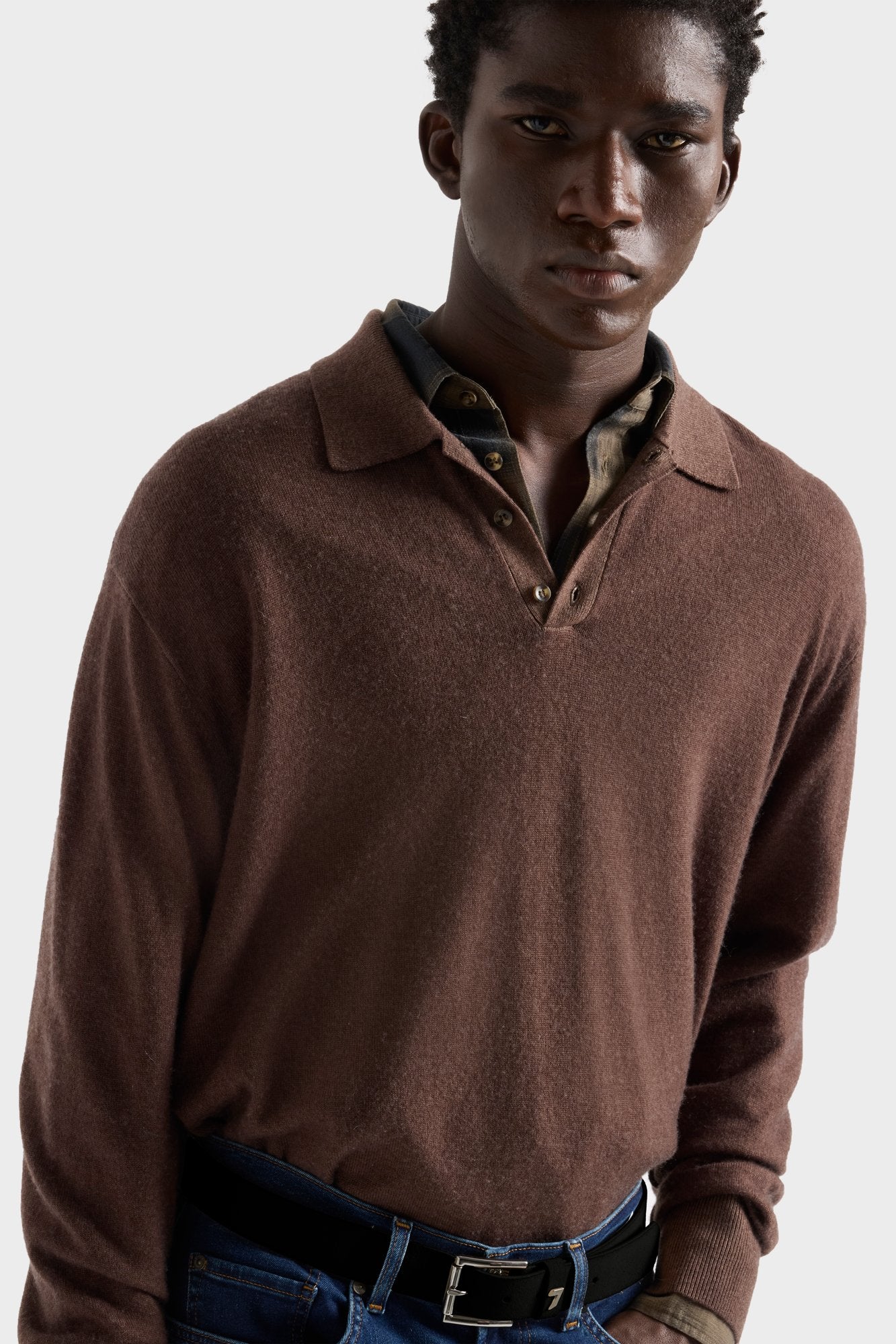 7-for-all-mankind-long-sleeve-polo-wool-espresso-herren-cashmere image 6