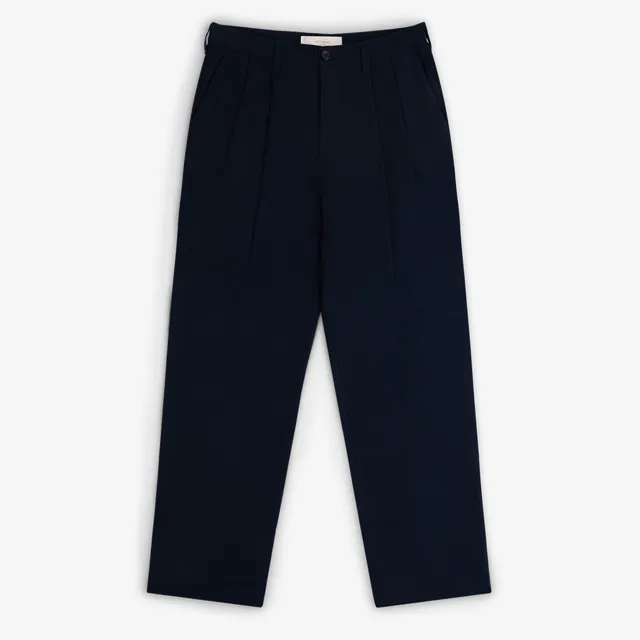 aim-leon-dore-double-pleated-pant-navy-baumwollsatin-gerade image 1