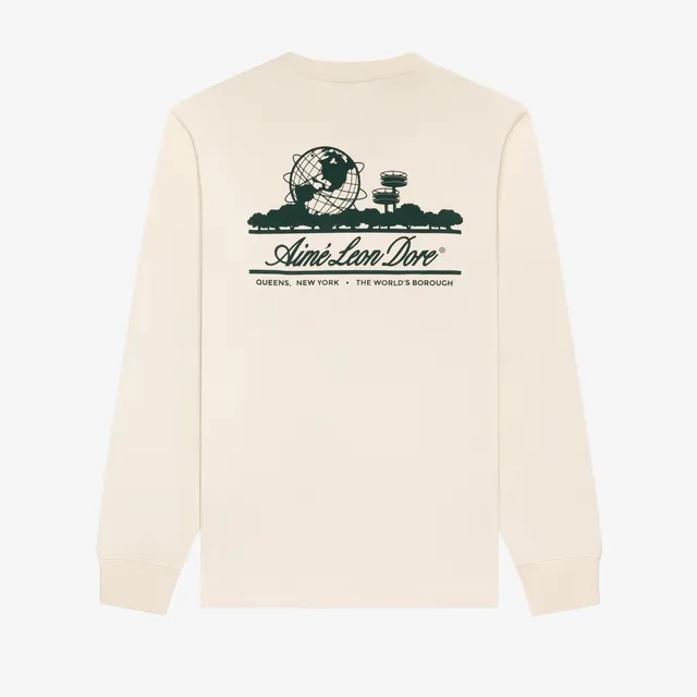 aim-leon-dore-long-sleeve-unisphere-tee-cream image 1