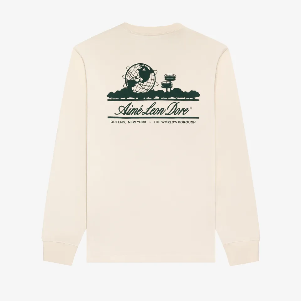 aim-leon-dore-long-sleeve-unisphere-tee-cream image 1