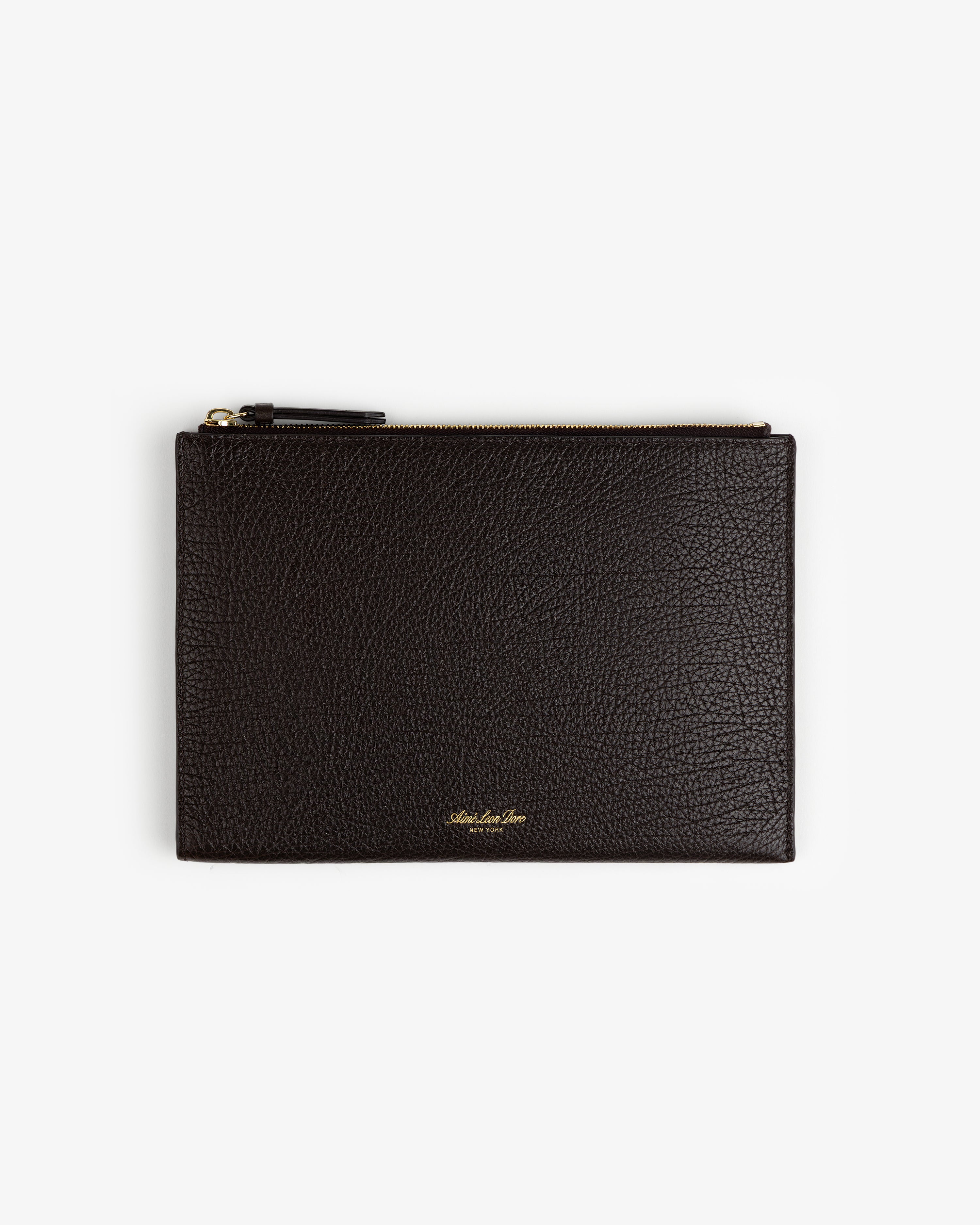 aim-leon-dore-small-tumbled-leather-pouch-braun image 2