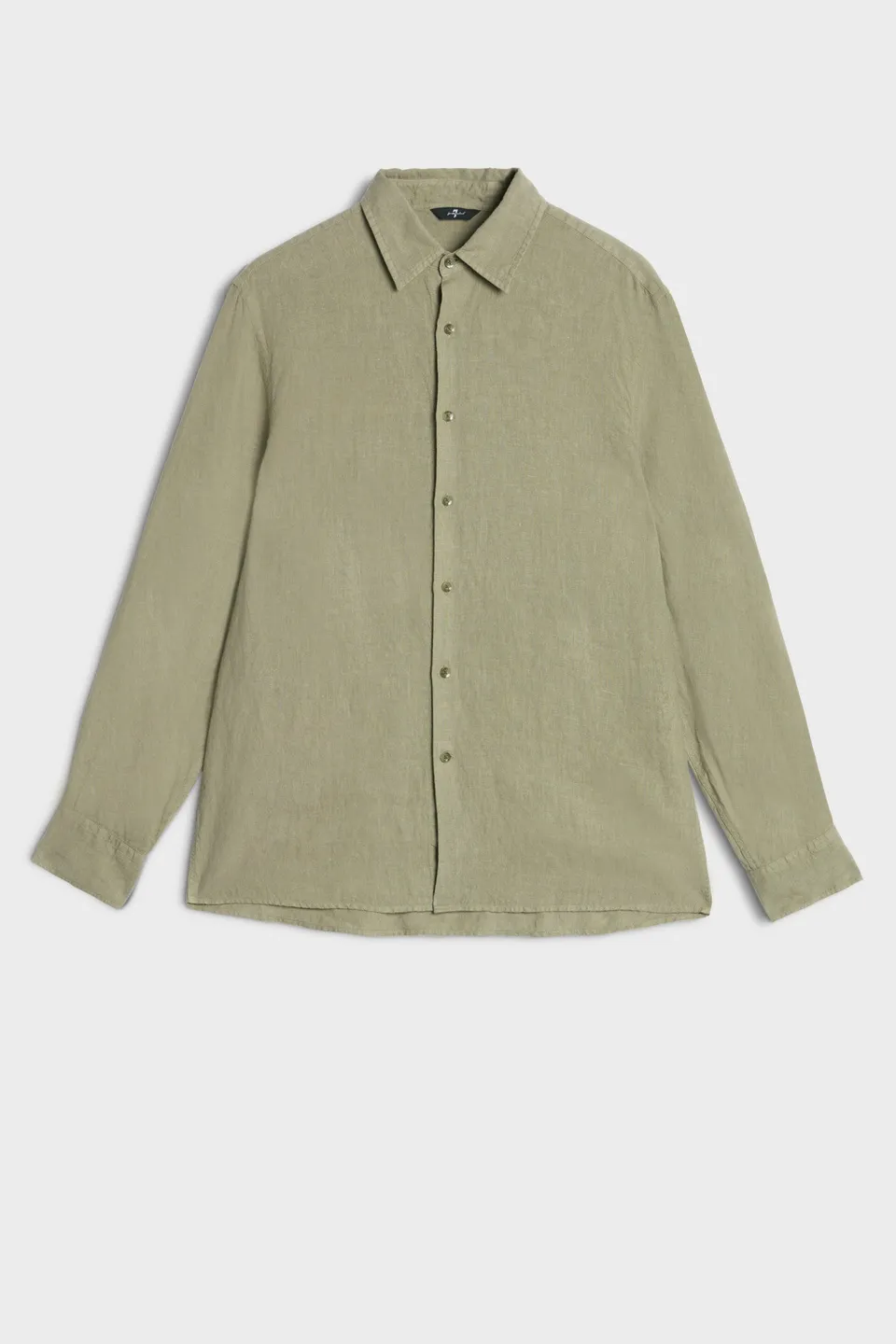 7-for-all-mankind-classic-button-up-shirt-linen-army-herrenhemd image 1