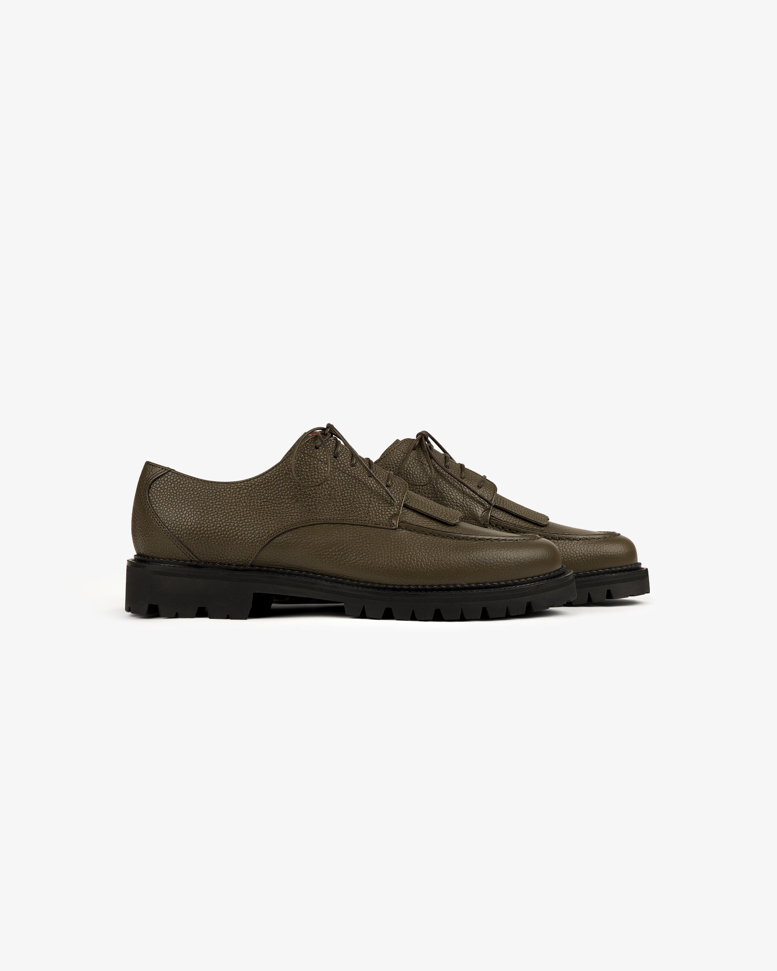 aim-leon-dore-leather-lug-sole-derby-olive-unisex image 4