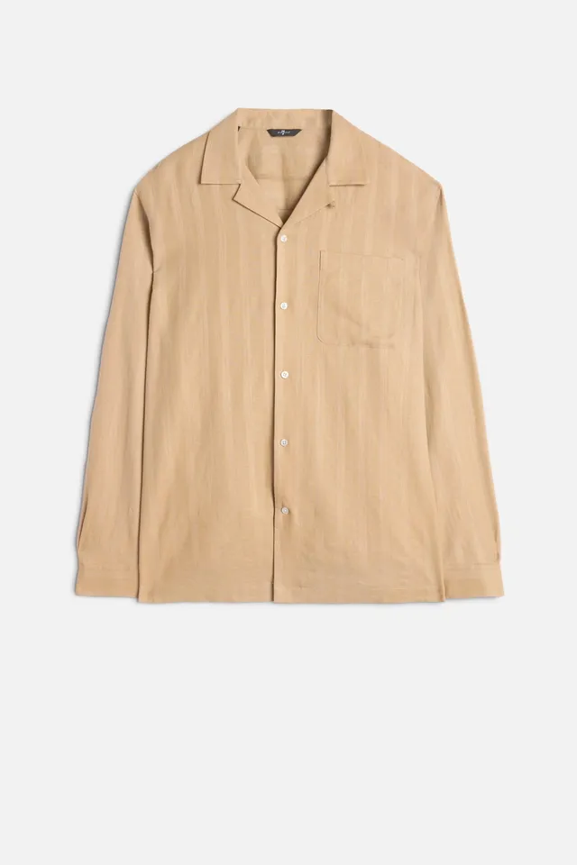 7-for-all-mankind-camp-hemd-leinen-mix-langarm-beige image 1