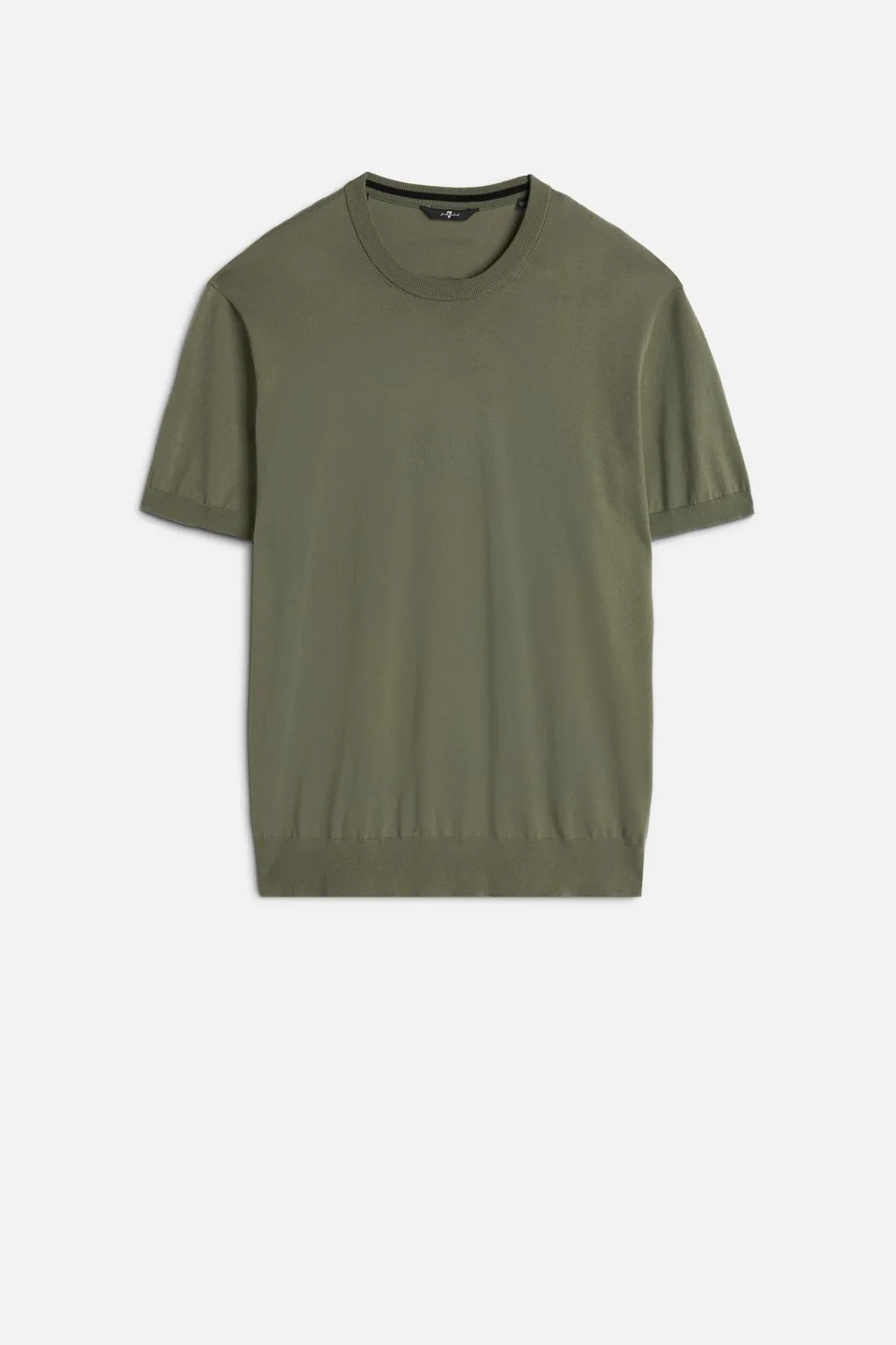 7-for-all-mankind-classic-cotton-kurzarm-pullover-army-green image 1