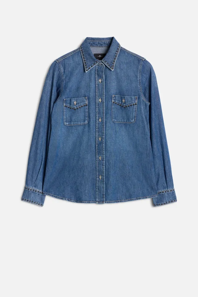 7-for-all-mankind-denim-western-hemd-street-wise image 1