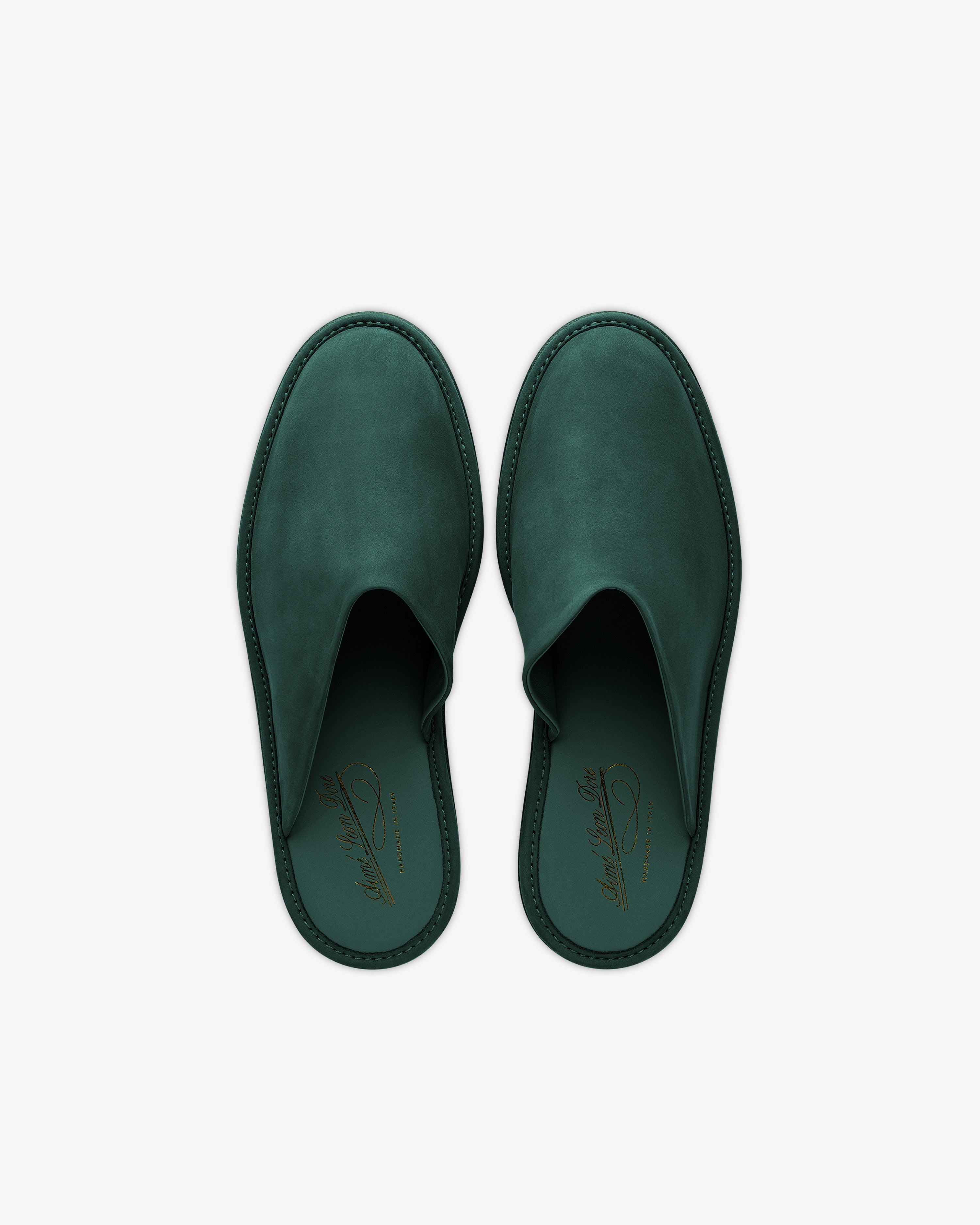 aim-leon-dore-nubuck-travel-slipper-gr-n-unisex-slipper-italien-leder image 4