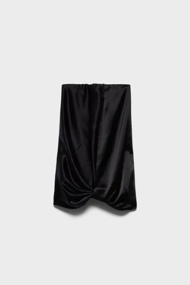 7-for-all-mankind-cinch-hem-mini-dress-tr-gerloses-satin-minikleid-in-satin-blac image 1