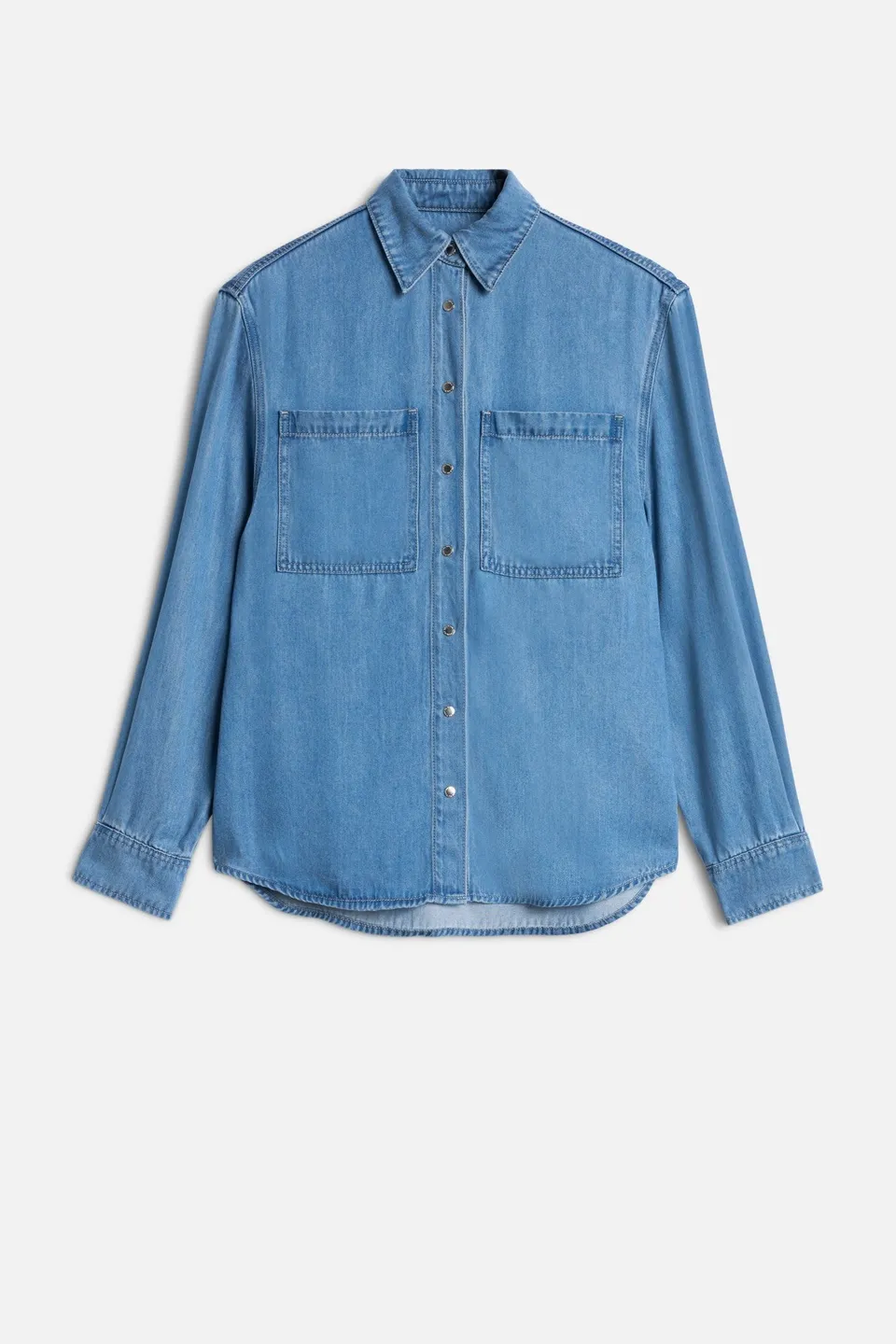 7-for-all-mankind-military-hemd-damen-in-denim-celestial-aus-lyocell image 1