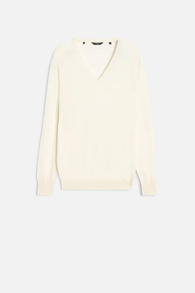 7-for-all-mankind-seidenmix-v-neck-pullover-in-ivory image 1