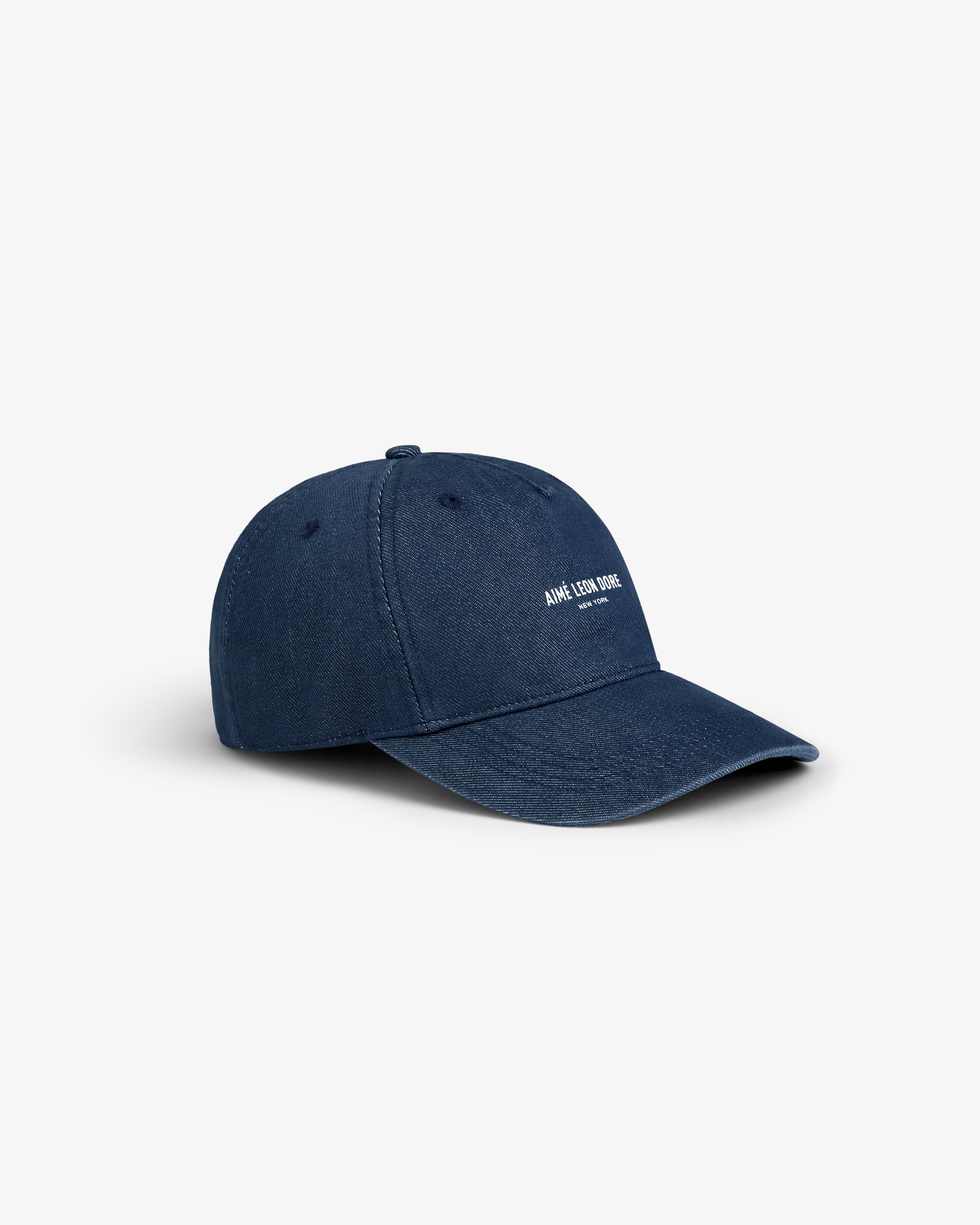 aim-leon-dore-vintage-micro-logo-hat-5-panel-cap-navy image 3