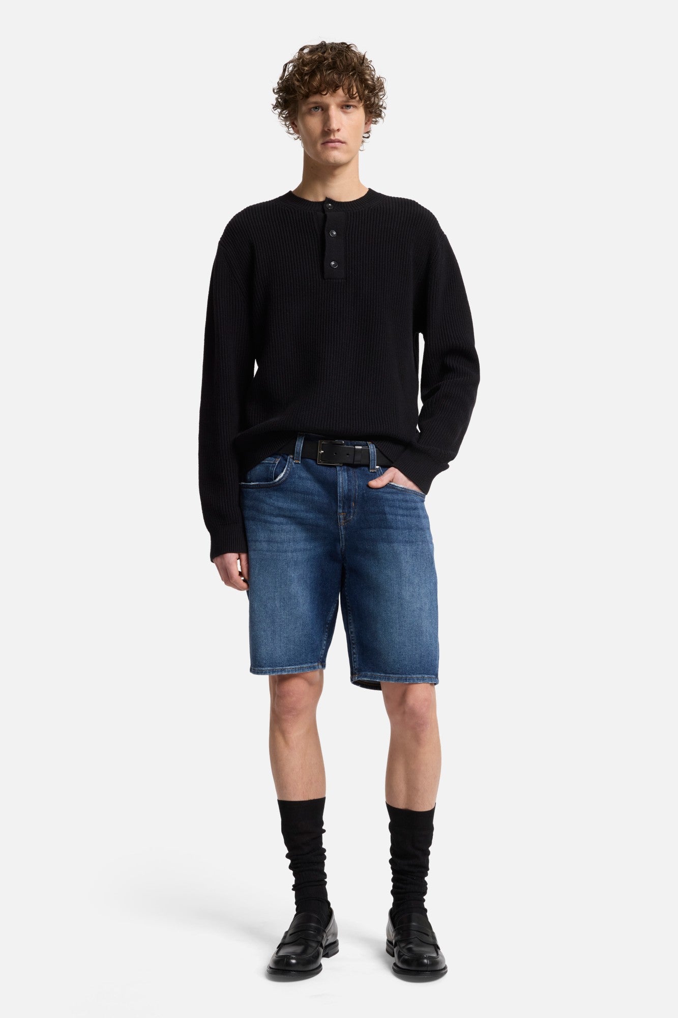 7-for-all-mankind-henley-sweater-herren-pullover-in-black image 2