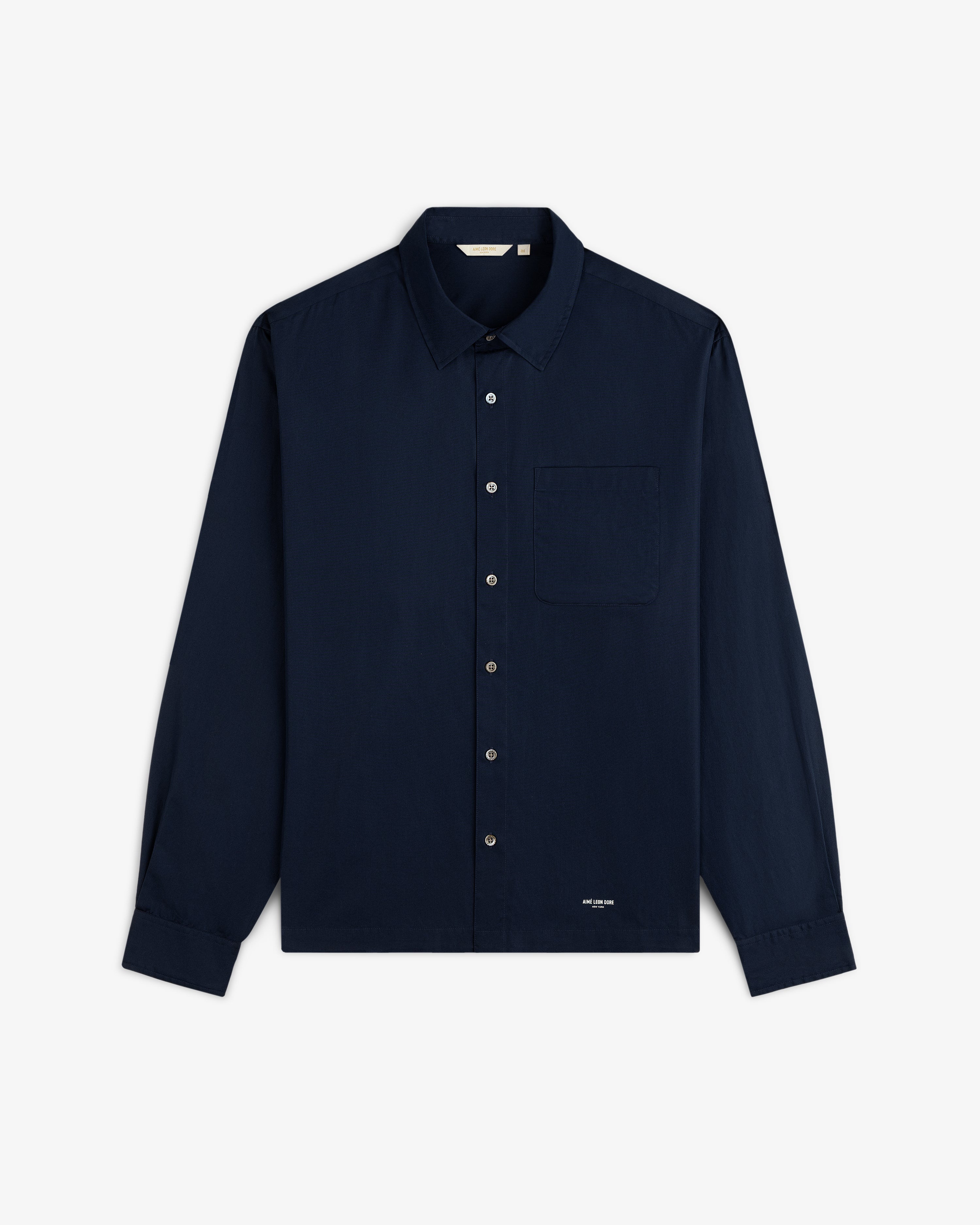 aim-leon-dore-poplin-casual-shirt-navy-herren-hemd image 2