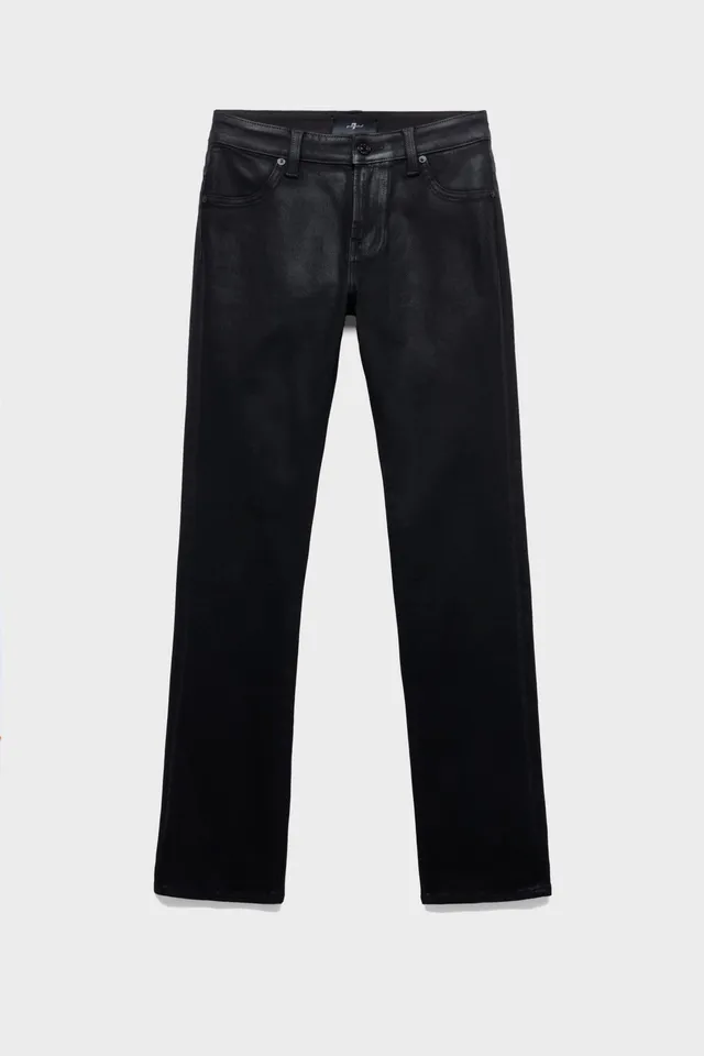 7-for-all-mankind-the-slim-coated-denim-black-damen-leder-look-jeans image 1