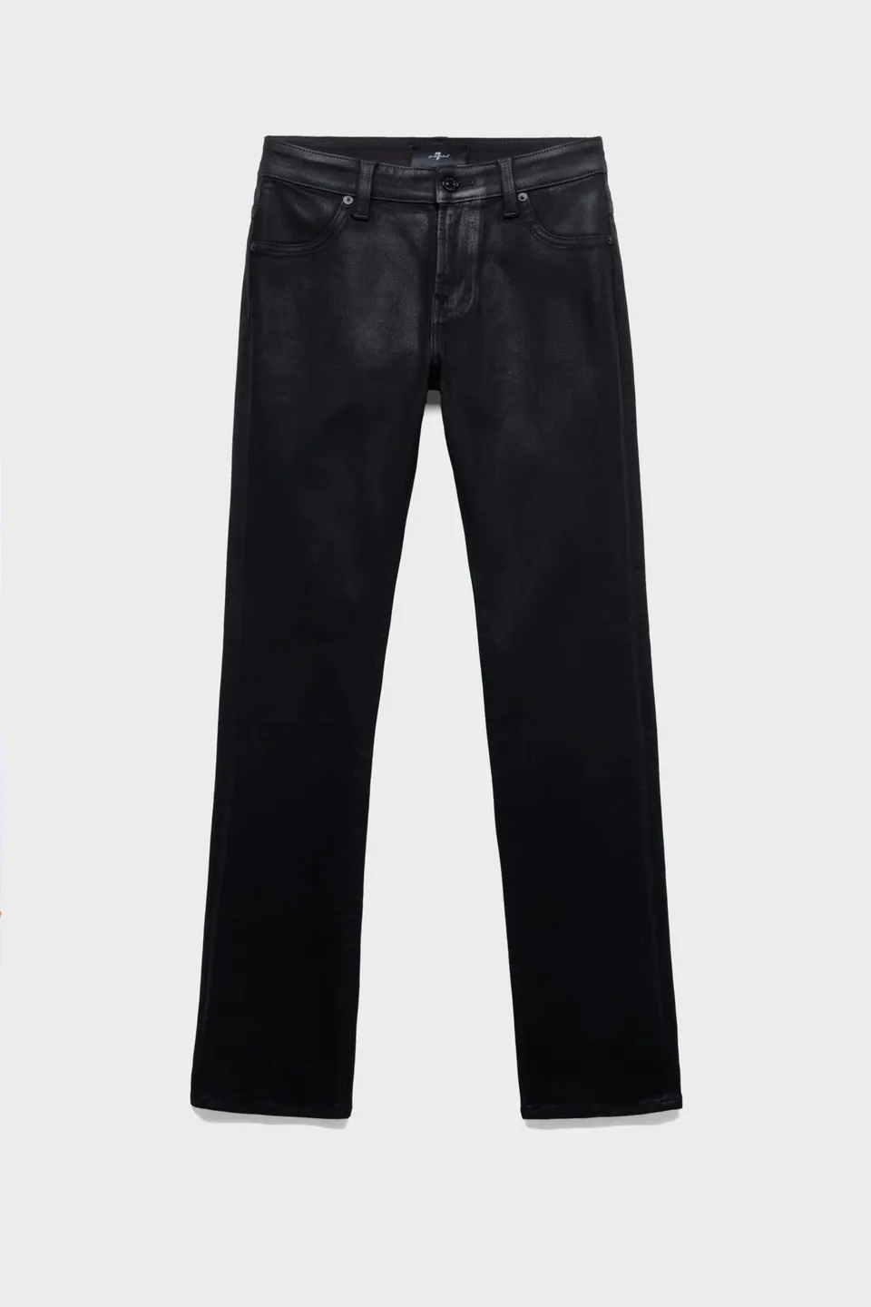 7-for-all-mankind-the-slim-coated-denim-black-damen-leder-look-jeans image 1
