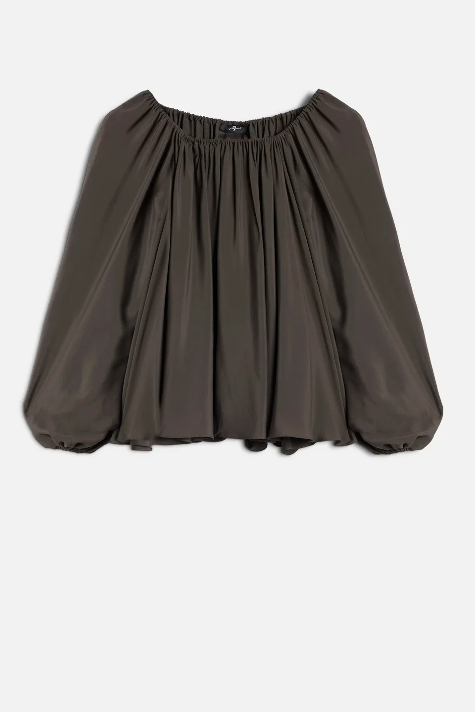 7-for-all-mankind-off-shoulder-blouse-seiden-bluse-silk-brownie image 1
