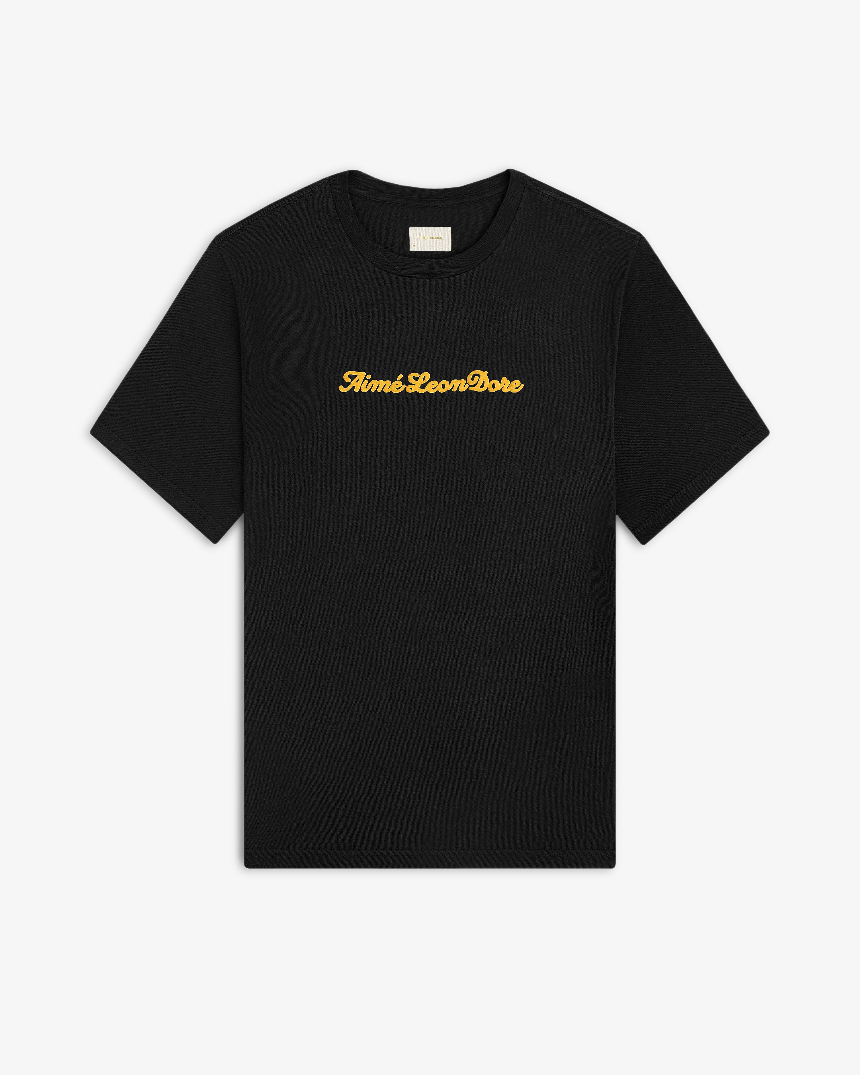 aim-leon-dore-puff-print-slub-logo-t-shirt-schwarz image 2