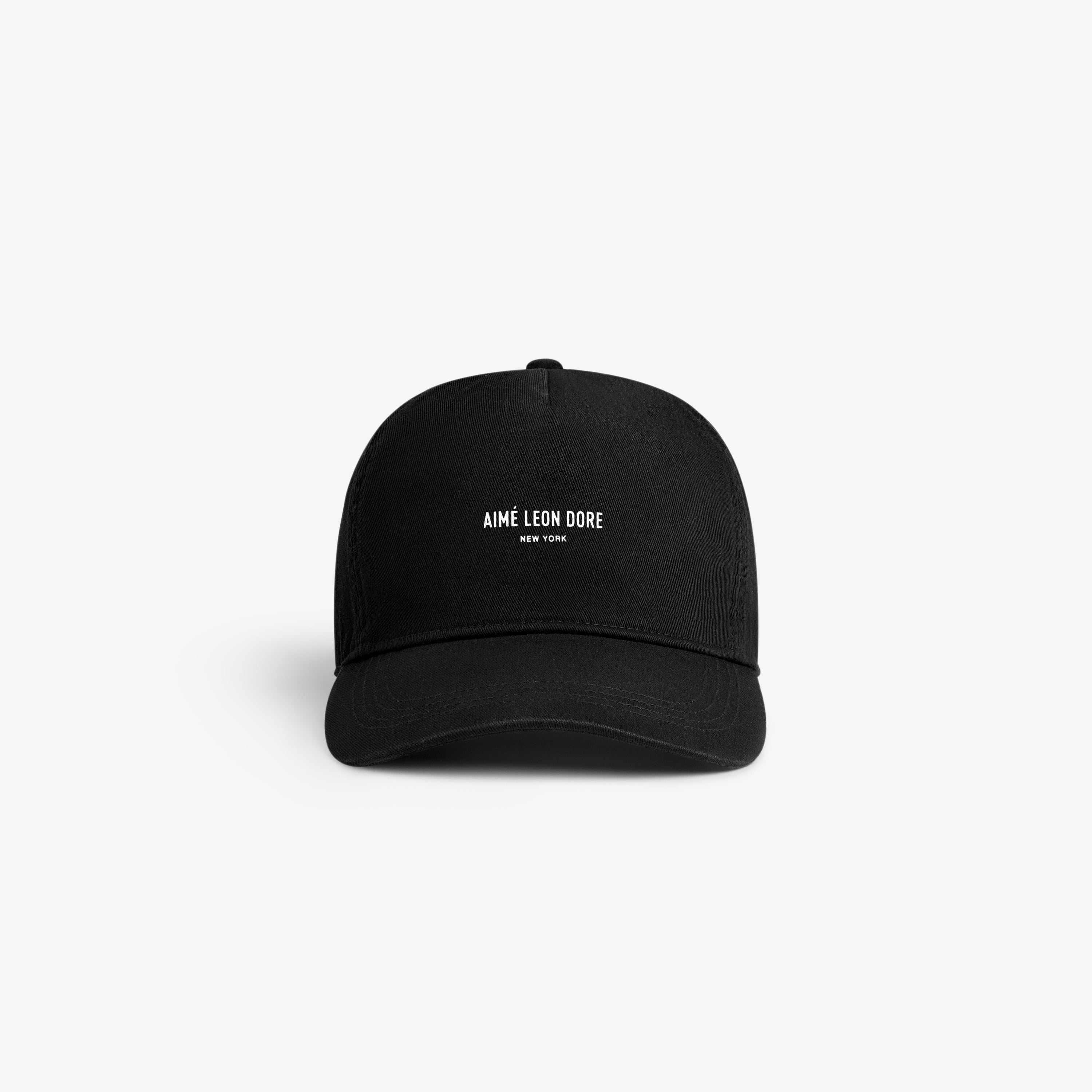 aim-leon-dore-micro-logo-hat-black-5-panel-snapback image 1