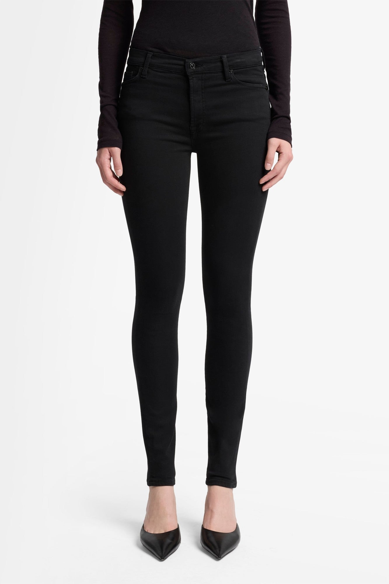 7-for-all-mankind-the-skinny-high-waist-jeans-slim-illusion-rinsed-black image 3