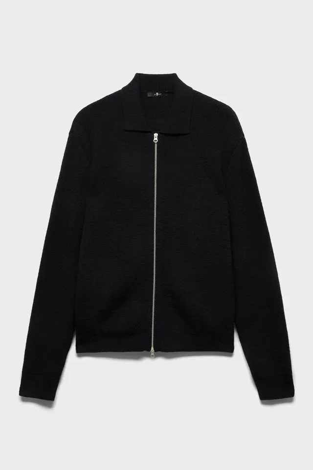 7-for-all-mankind-polo-zip-sweater-baumwolle-wolle-schwarz-herren image 1