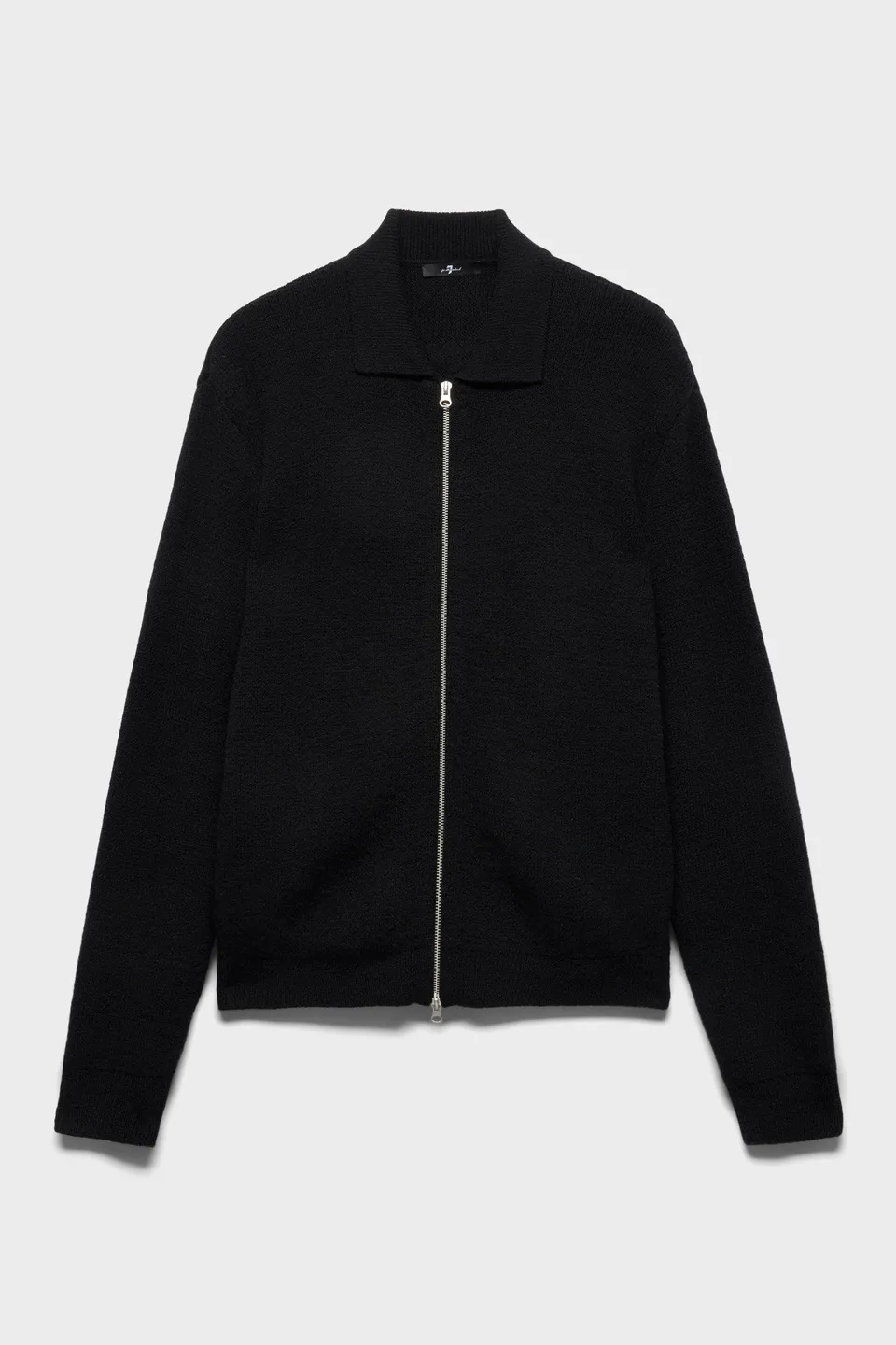 7-for-all-mankind-polo-zip-sweater-baumwolle-wolle-schwarz-herren image 1