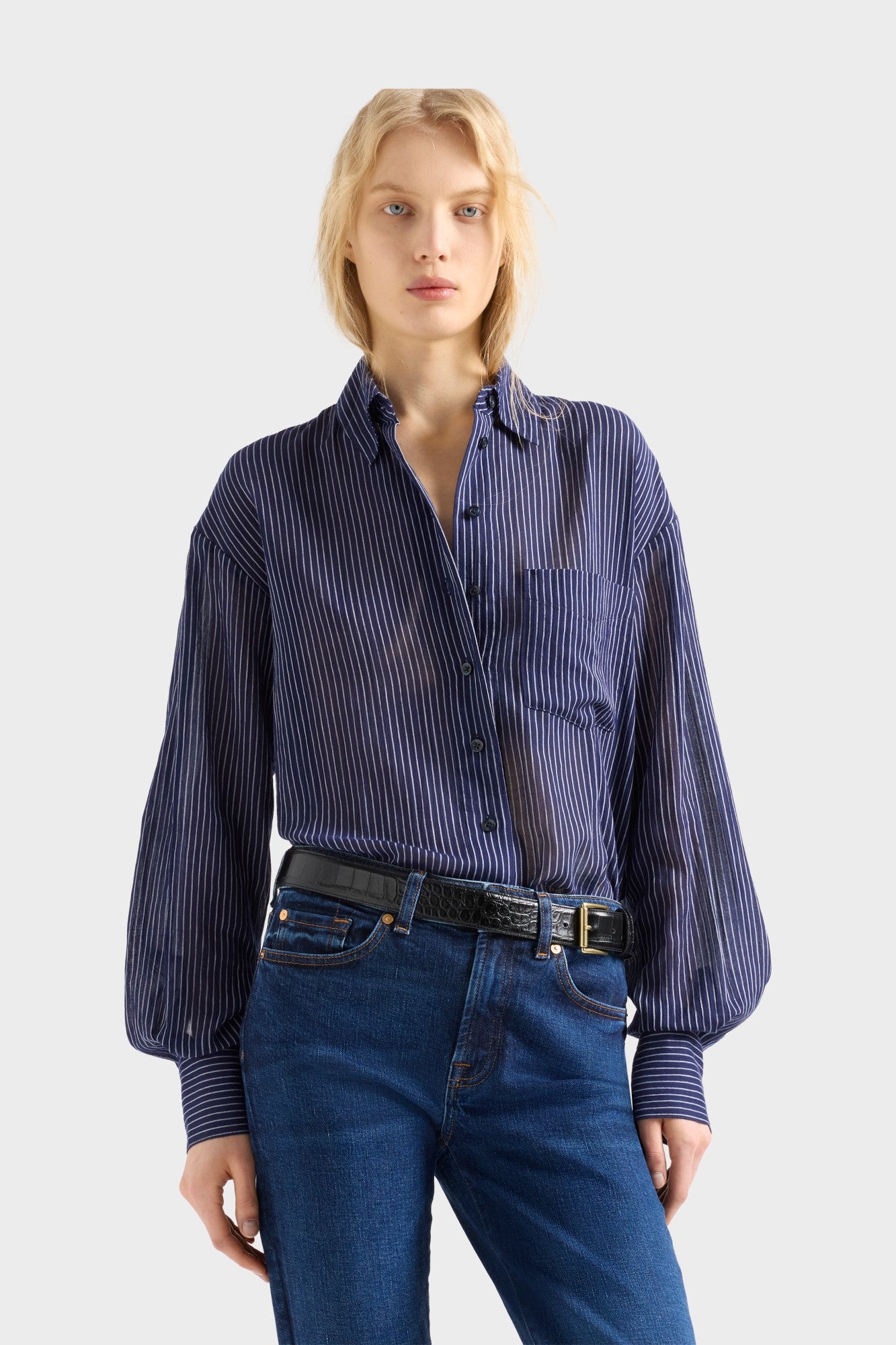 7-for-all-mankind-oversize-button-down-hemd-navy-stripe image 3