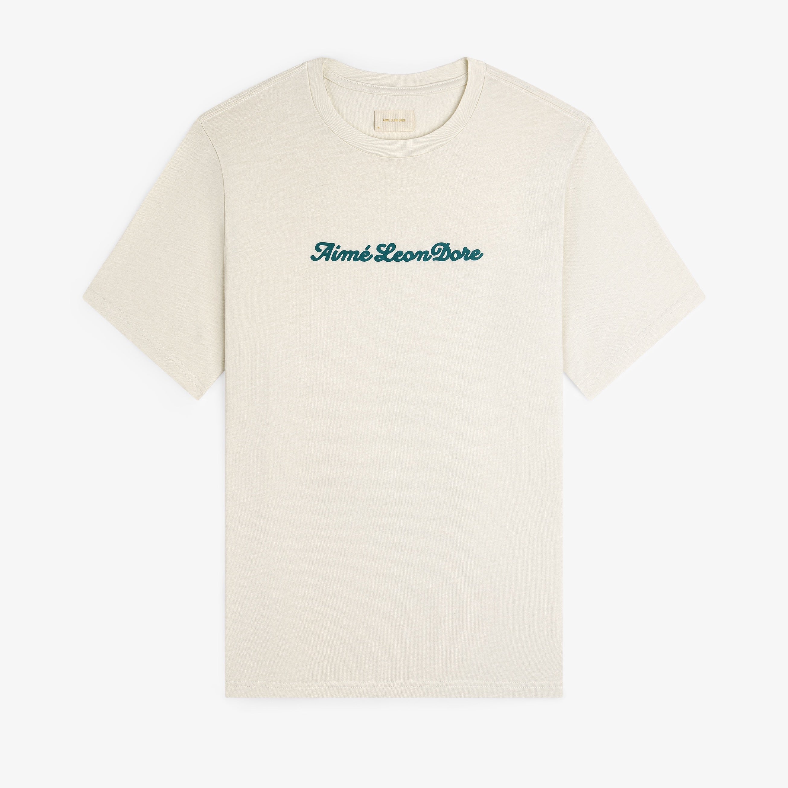 aim-leon-dore-puff-print-slub-logo-tee-cream-t-shirt image 1