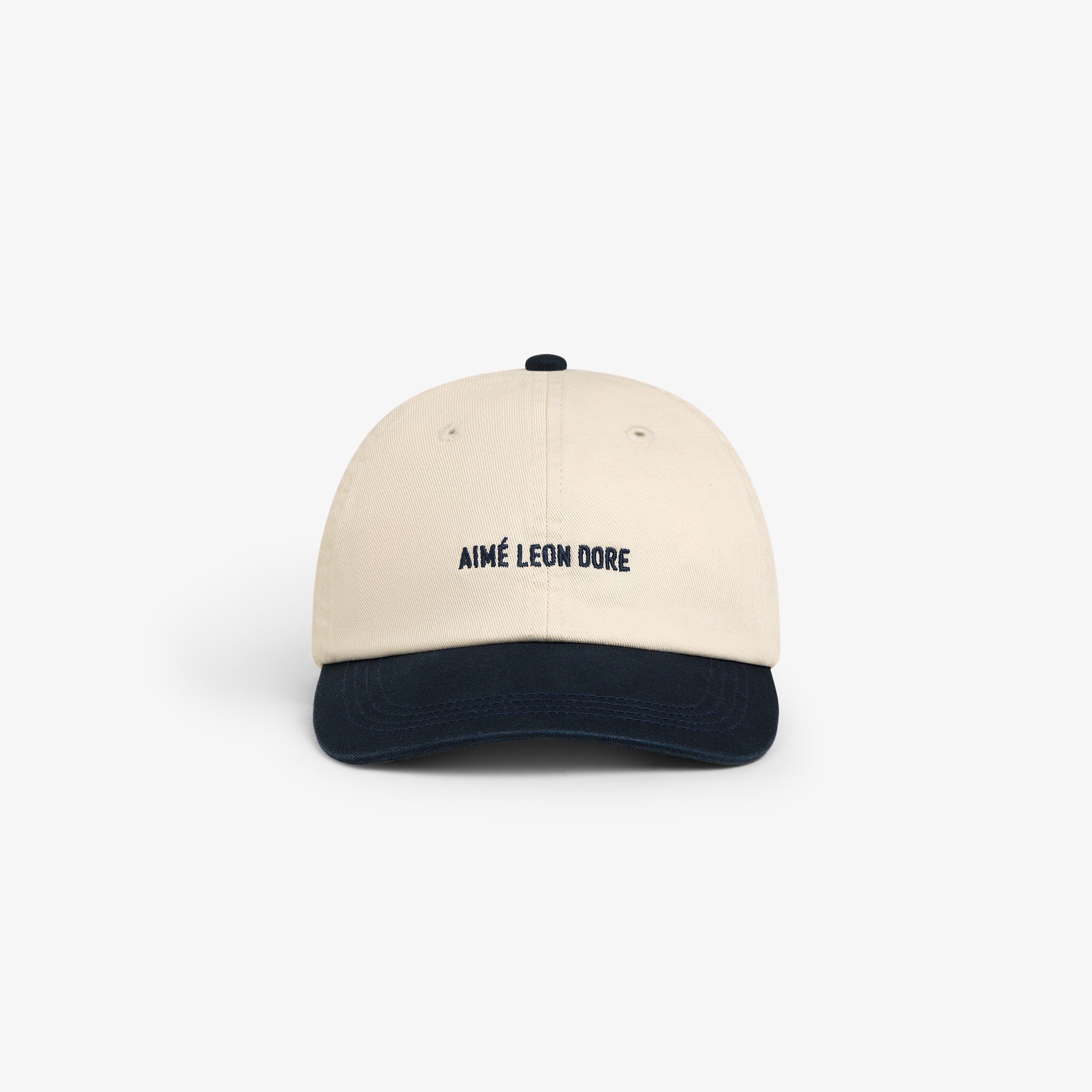 aim-leon-dore-washed-chino-cap-navy-cream-strapback image 1