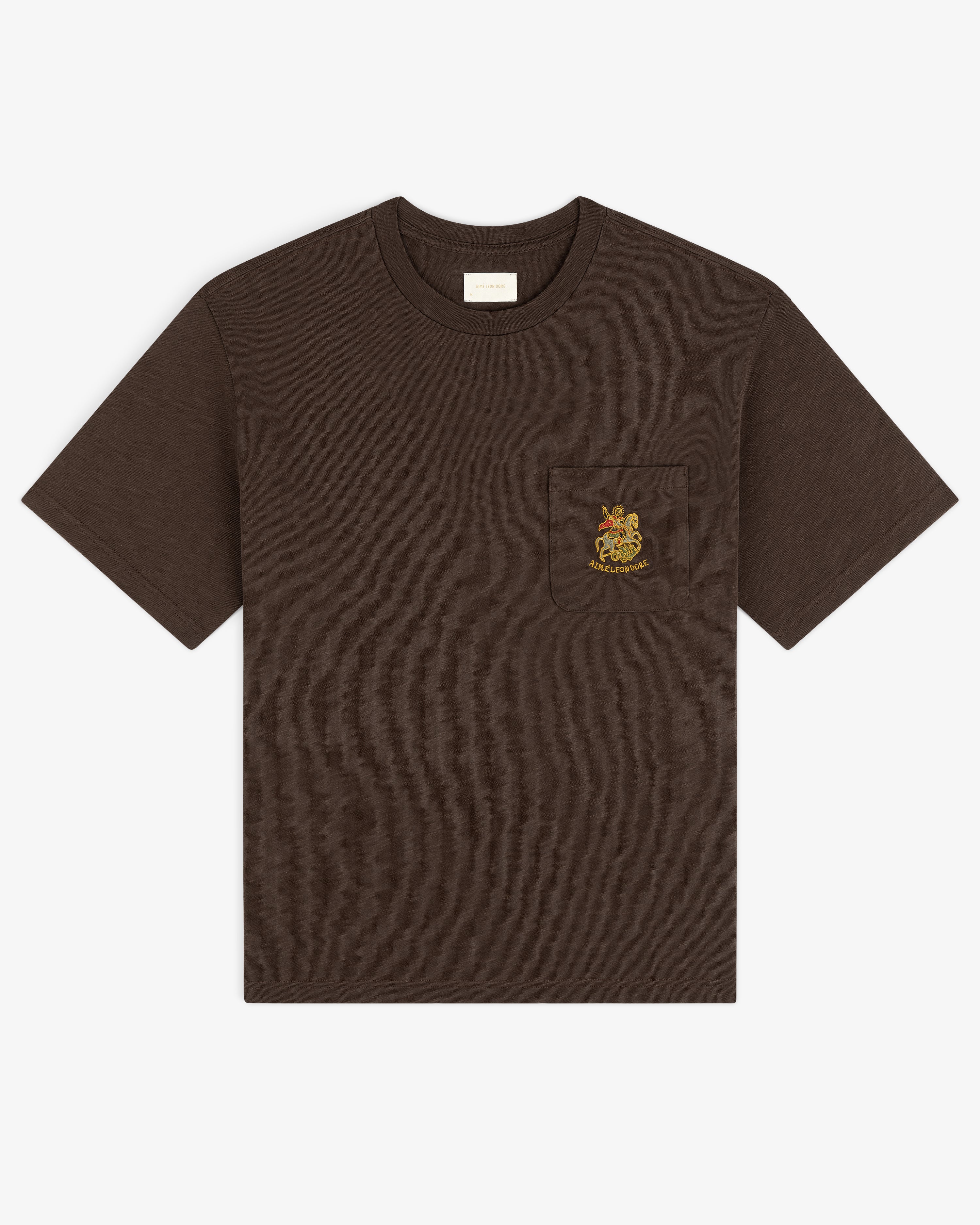 aim-leon-dore-saint-george-slub-pocket-tee-braun image 2