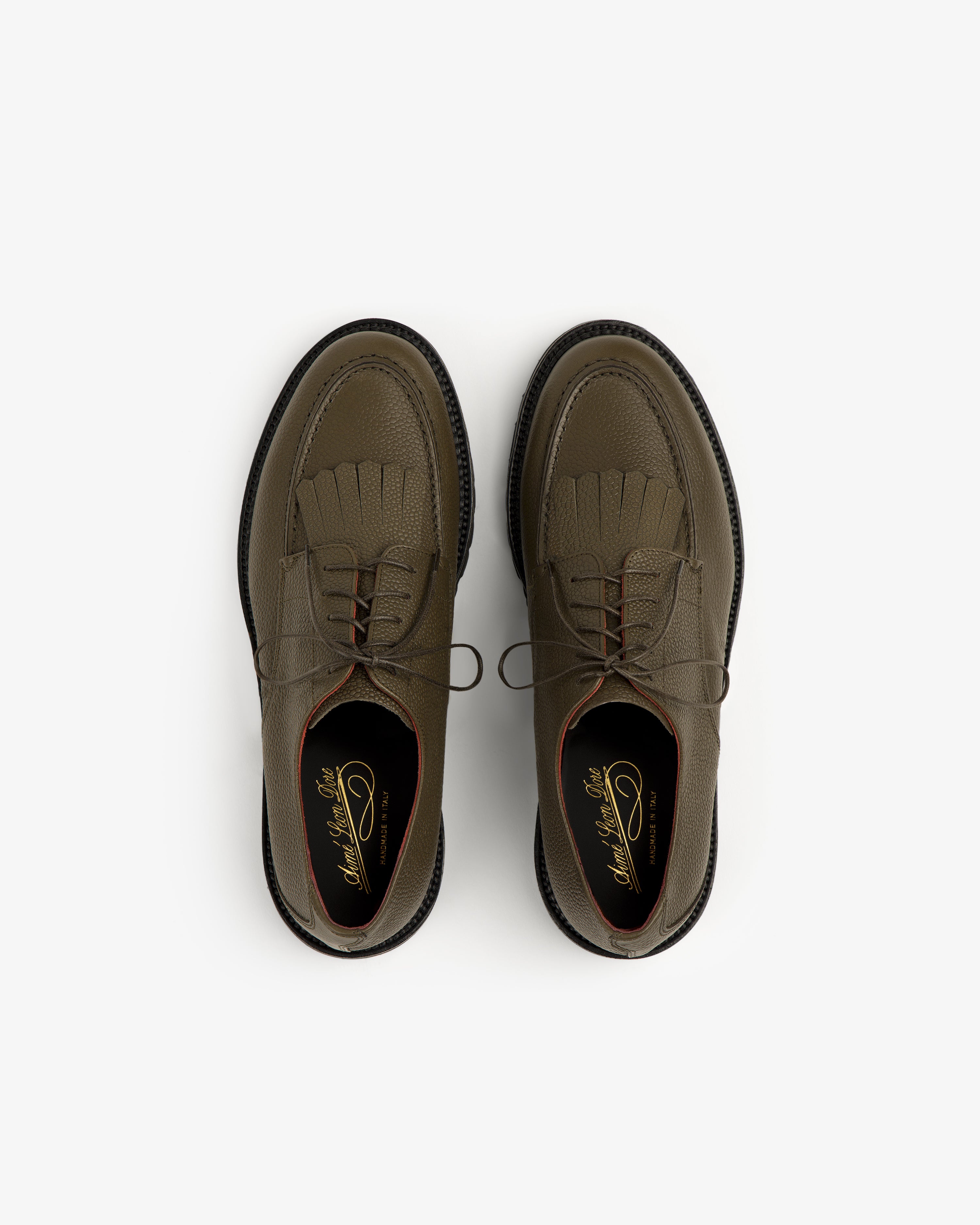 aim-leon-dore-leather-lug-sole-derby-olive-unisex image 5