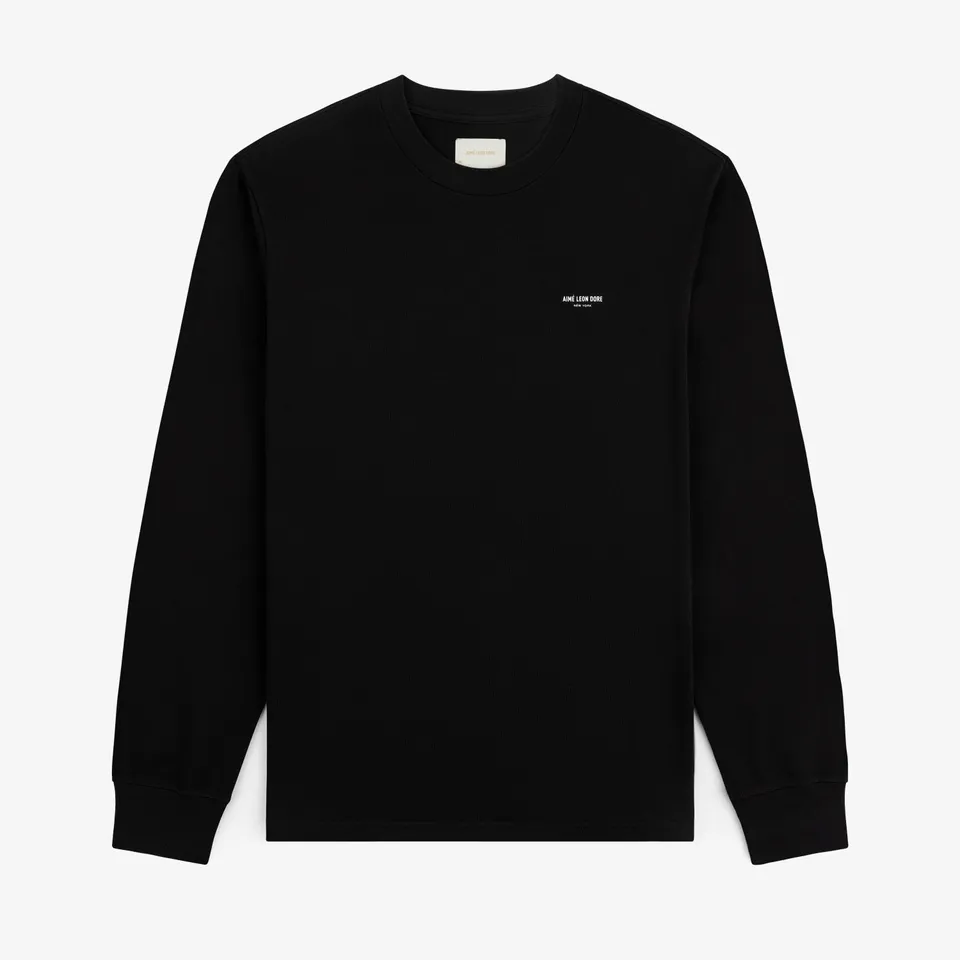 aim-leon-dore-long-sleeve-micro-logo-tee-schwarz image 1
