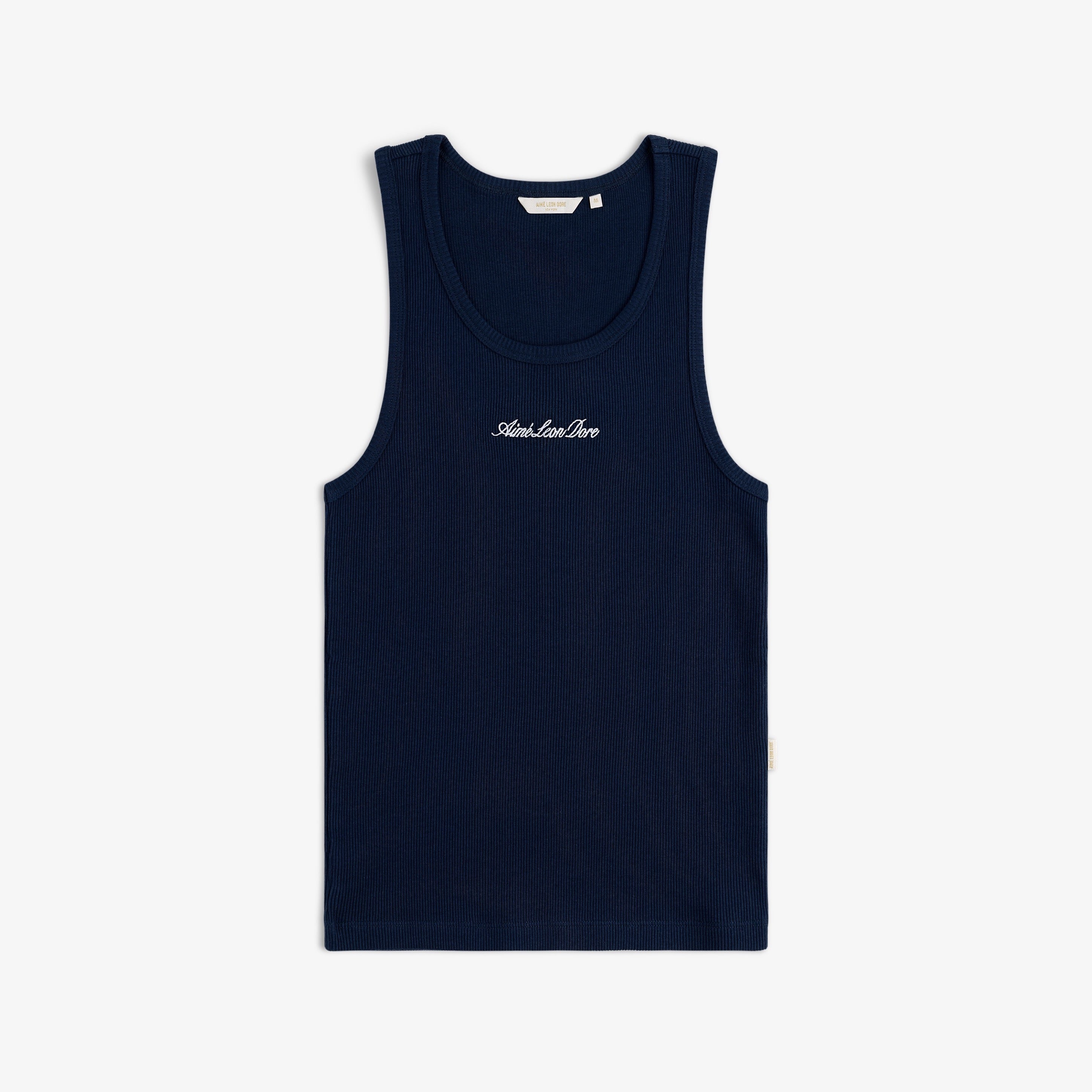 aim-leon-dore-embroidered-logo-tank-top-navy-damen-top-slim-fit image 1