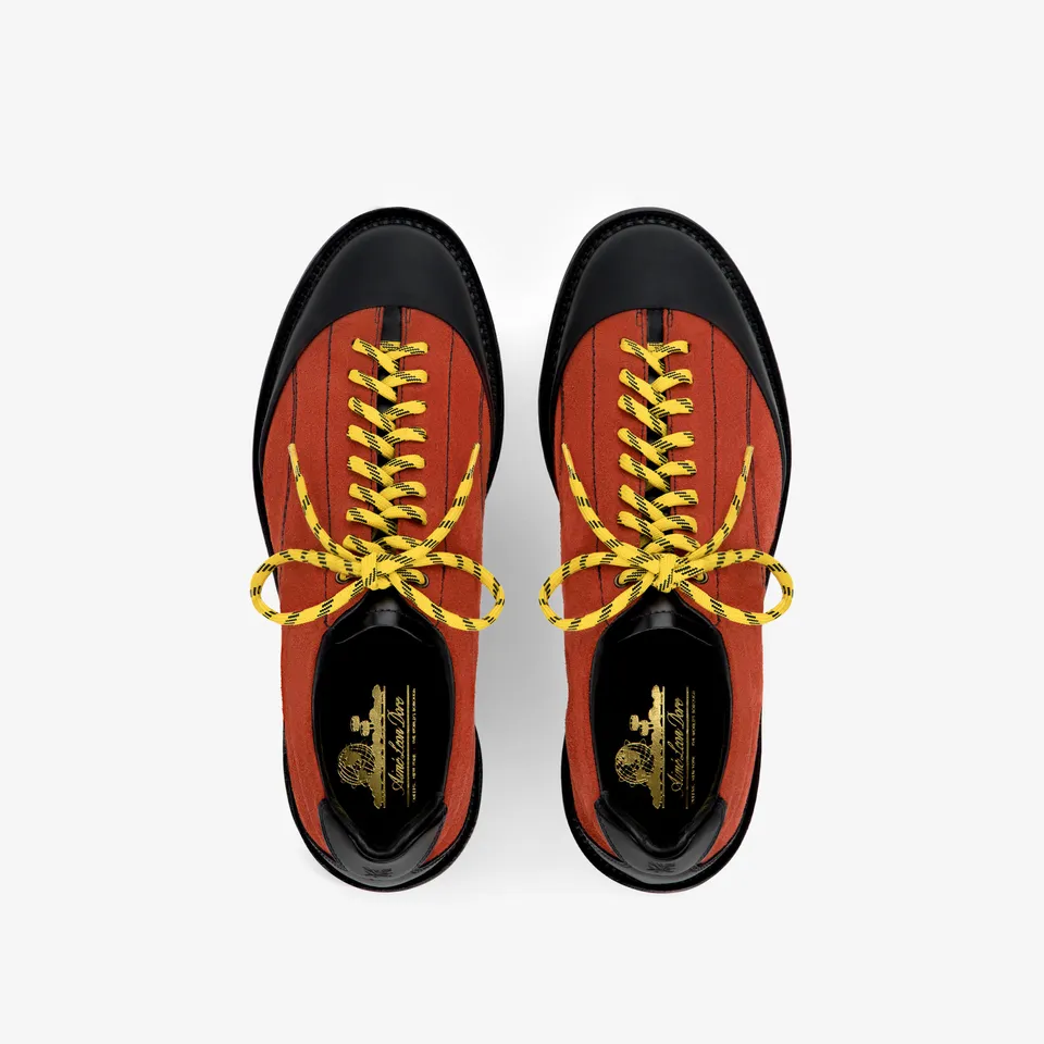 aim-leon-dore-suede-derby-hiker-rote-veloursleder-boots-vibram image 1