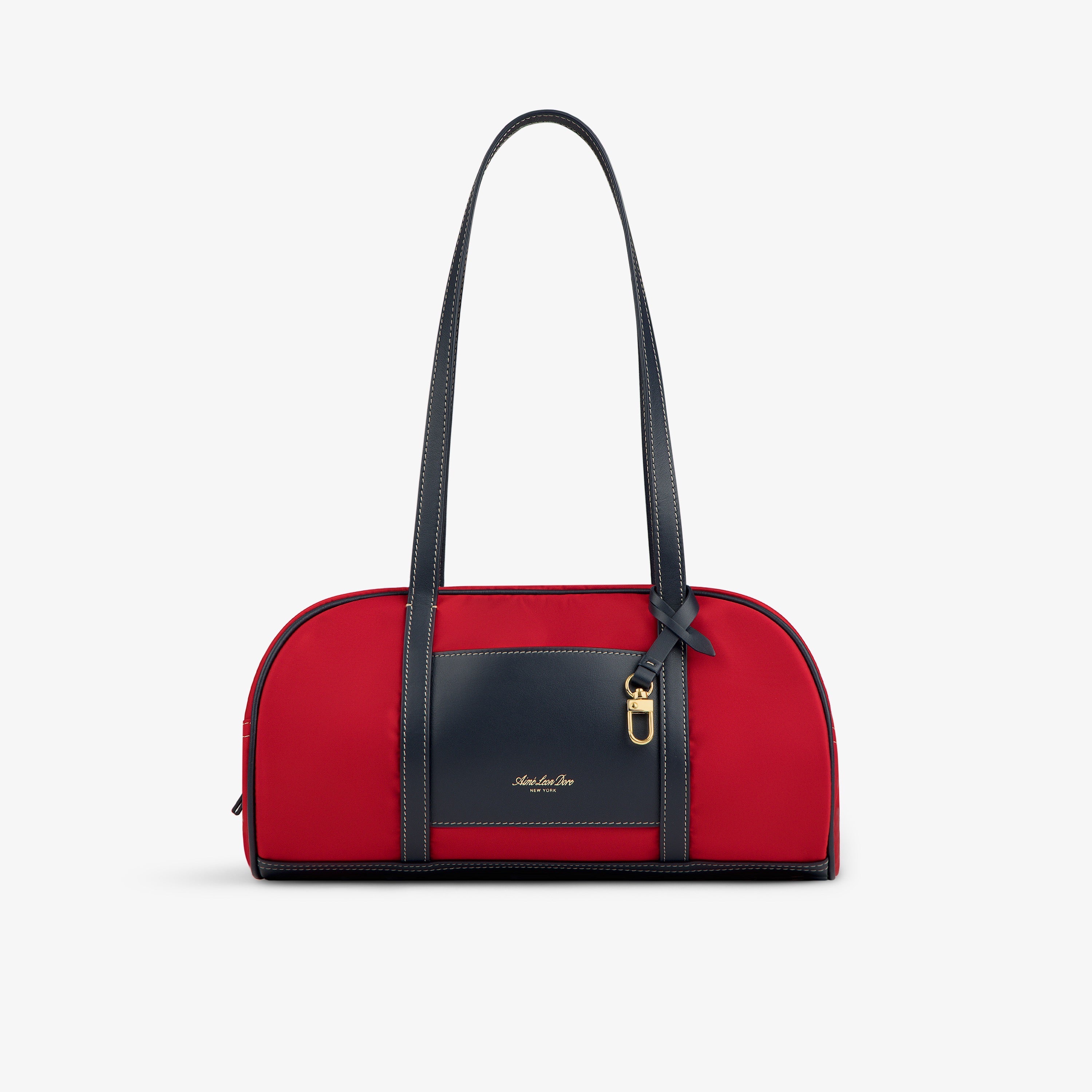 aim-leon-dore-mini-duffle-shoulder-bag-rot-navy-nylon-leder image 1