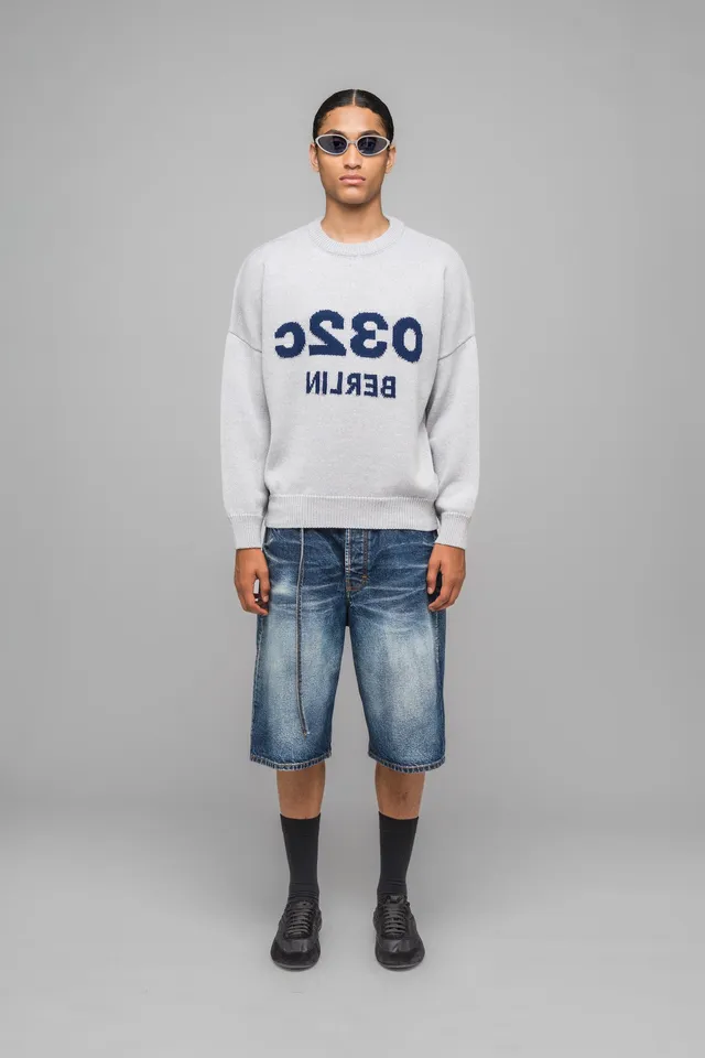 032c-selfie-sweater-grey-melange-merino image 1