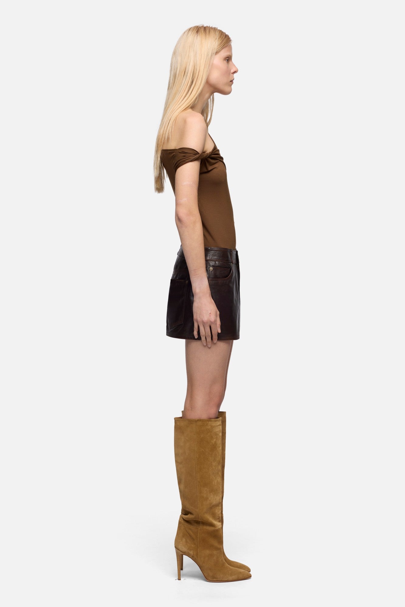 7-for-all-mankind-mini-skirt-minirock-aus-leder-vintage-brown image 6