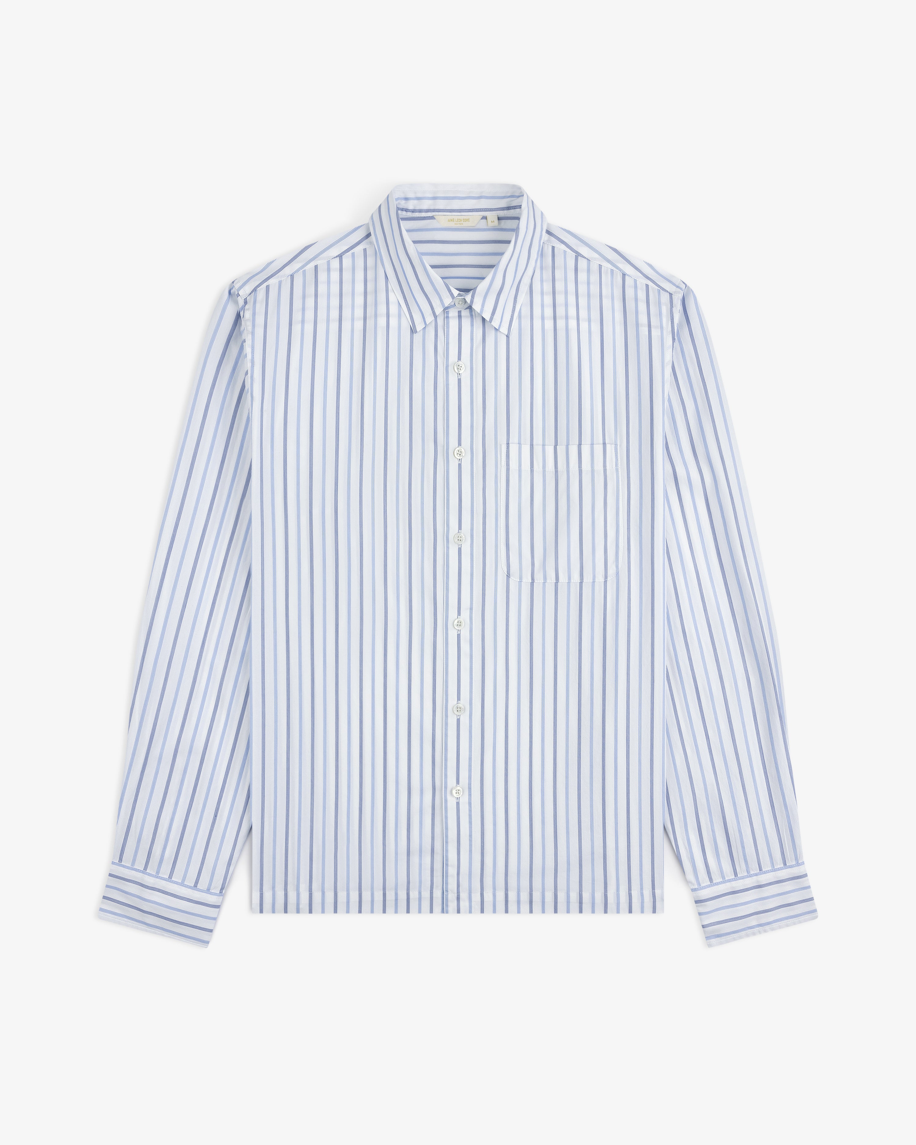 aim-leon-dore-poplin-casual-shirt-blau-gestreift image 2