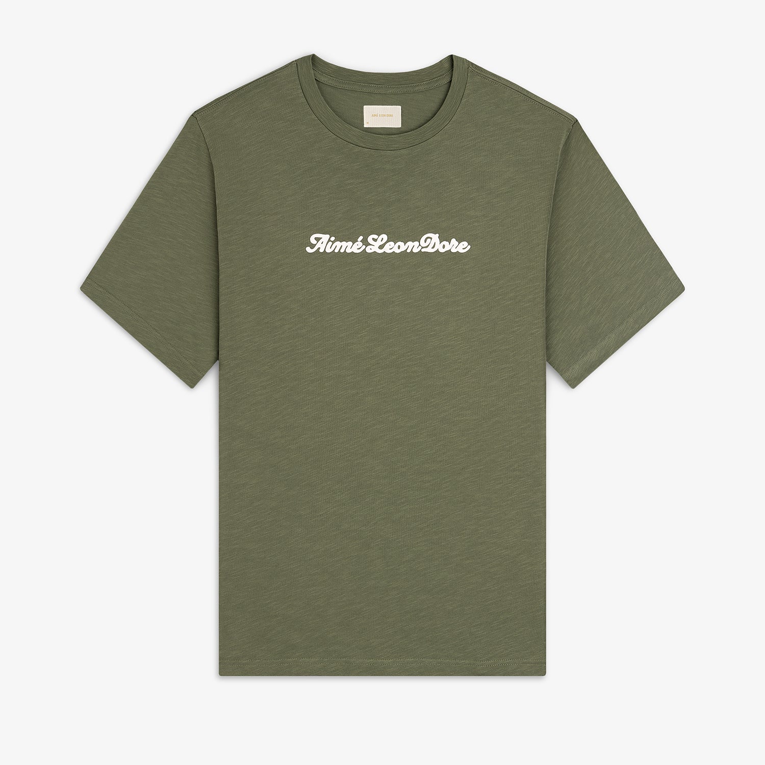 aim-leon-dore-puff-print-slub-logo-tee-t-shirt-gr-n image 1