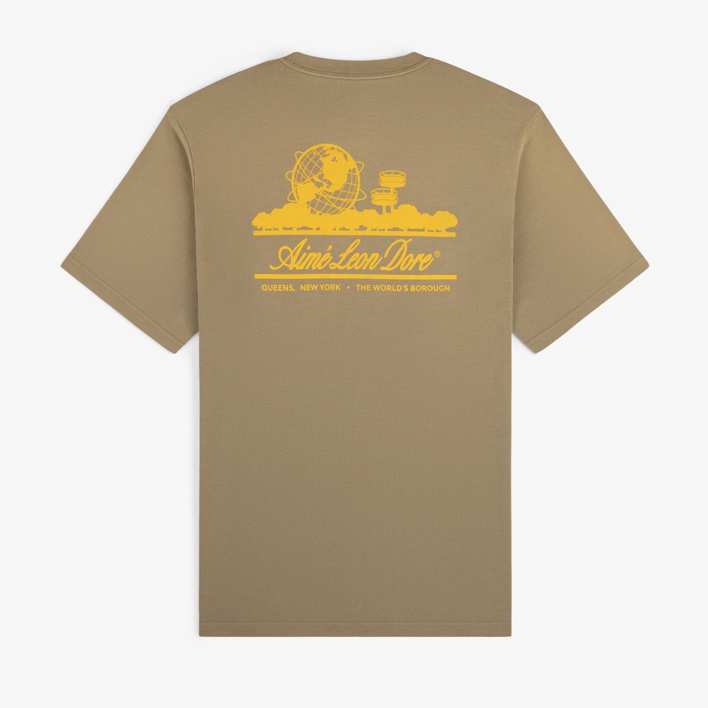 aim-leon-dore-sun-faded-unisphere-tee-t-shirt-taupe-aus-baumwolle image 1