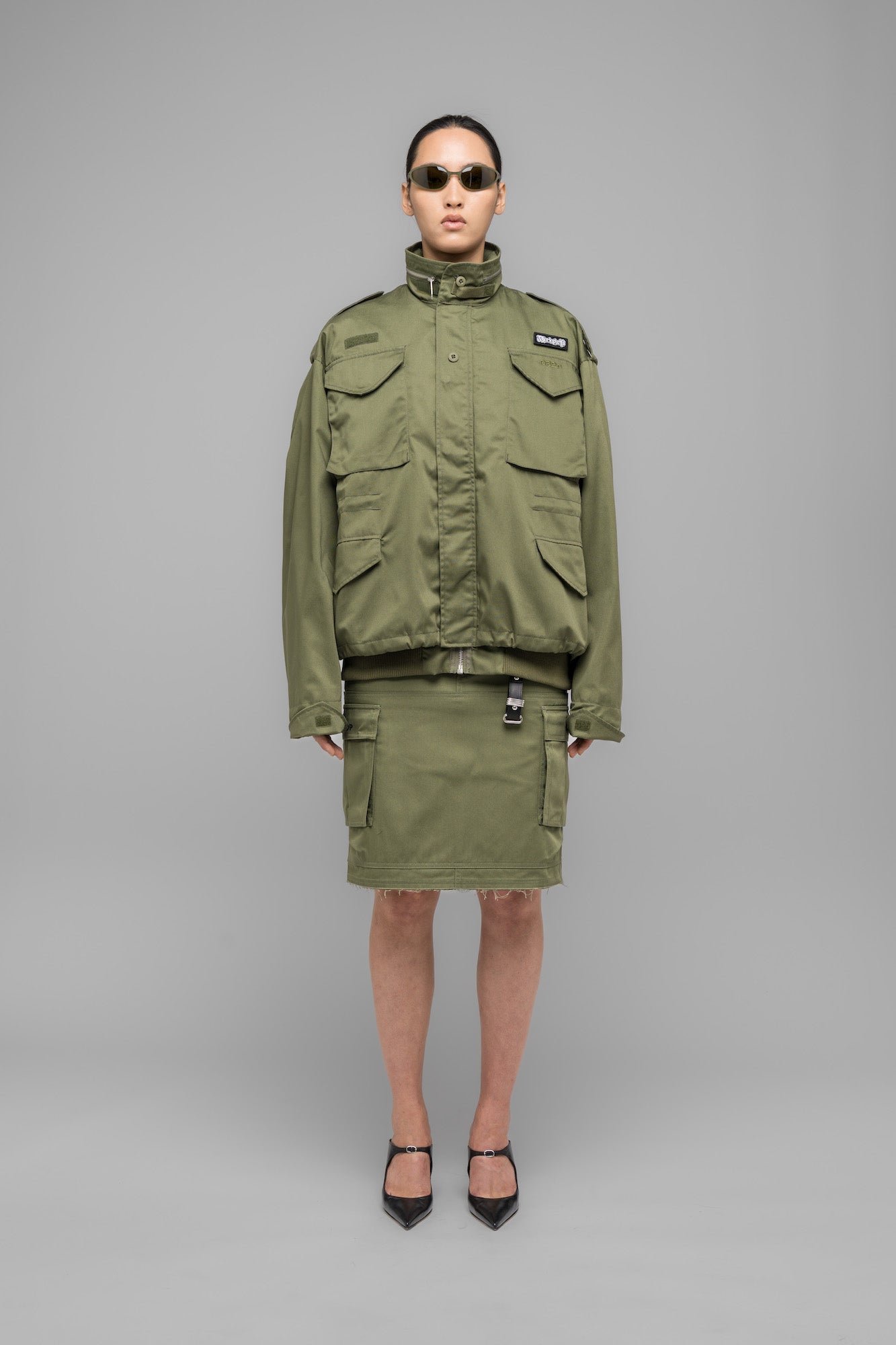 032c-masked-choice-bomber-jacket-faded-green image 1