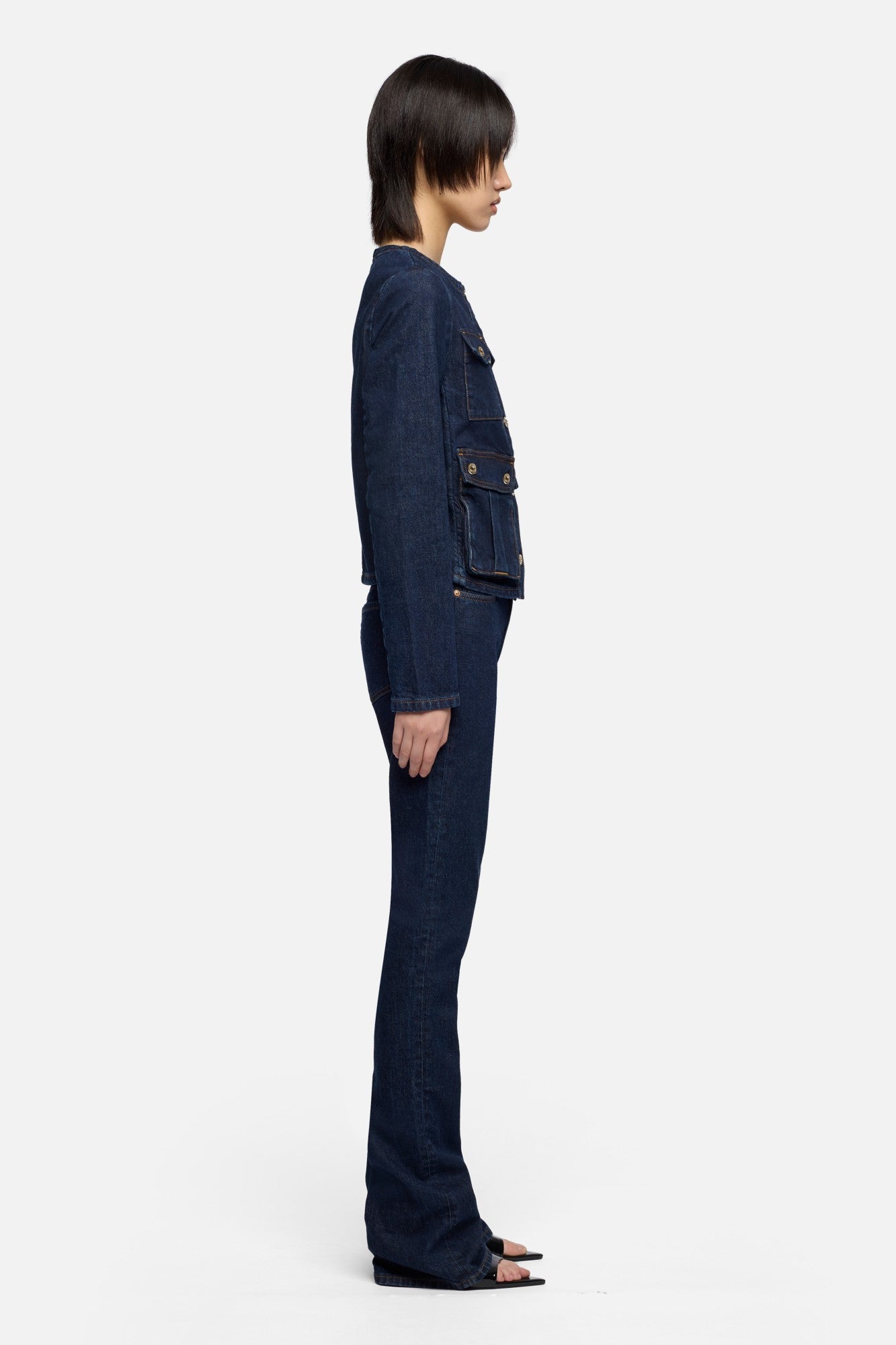 7-for-all-mankind-collarless-jacket-rinsed-indigo-damen-jeansjacke image 6