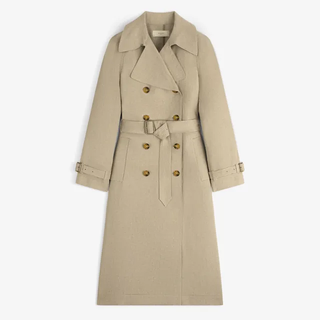 aim-leon-dore-linen-trench-coat-tan-irisches-leinen-damen image 1