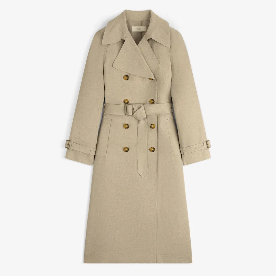 aim-leon-dore-linen-trench-coat-tan-irisches-leinen-damen image 1