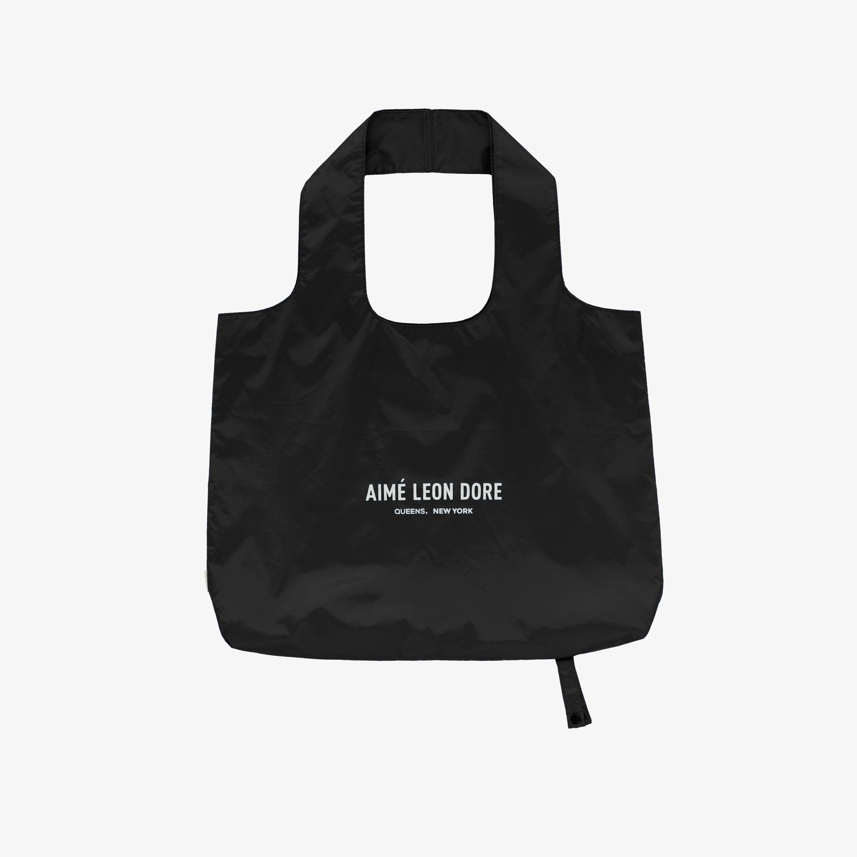 aim-leon-dore-packable-logo-tote-tasche-schwarz image 1