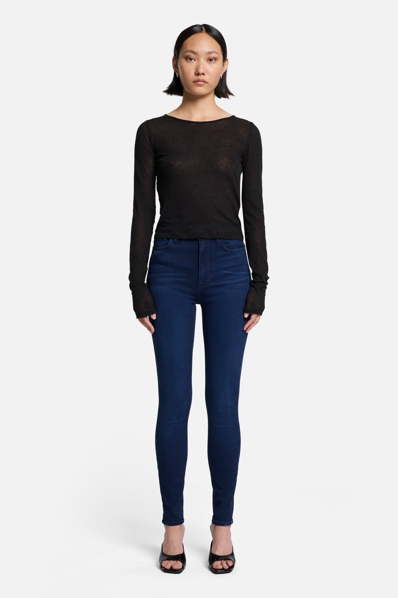 7-for-all-mankind-slim-illusion-high-waist-skinny-jeans-in-twilight-blue image 2
