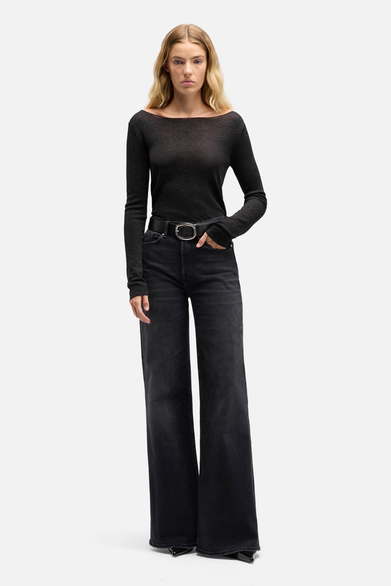 7-for-all-mankind-boatneck-sweater-black-lurex image 2