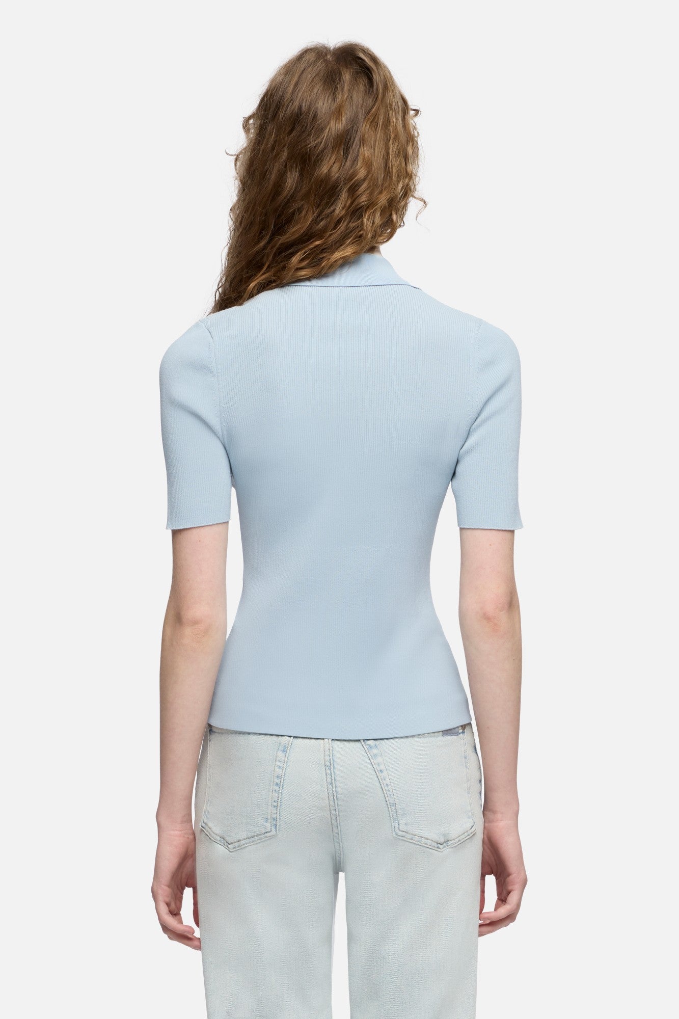 7-for-all-mankind-short-sleeve-polo-sweater-sky-blue-damen-strickpolo image 5
