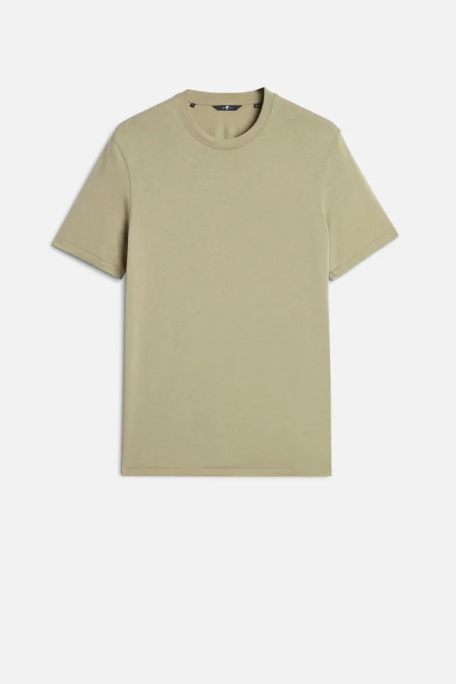 7-for-all-mankind-crewneck-tee-lyocell-army-herren-t-shirt-gr-n image 1