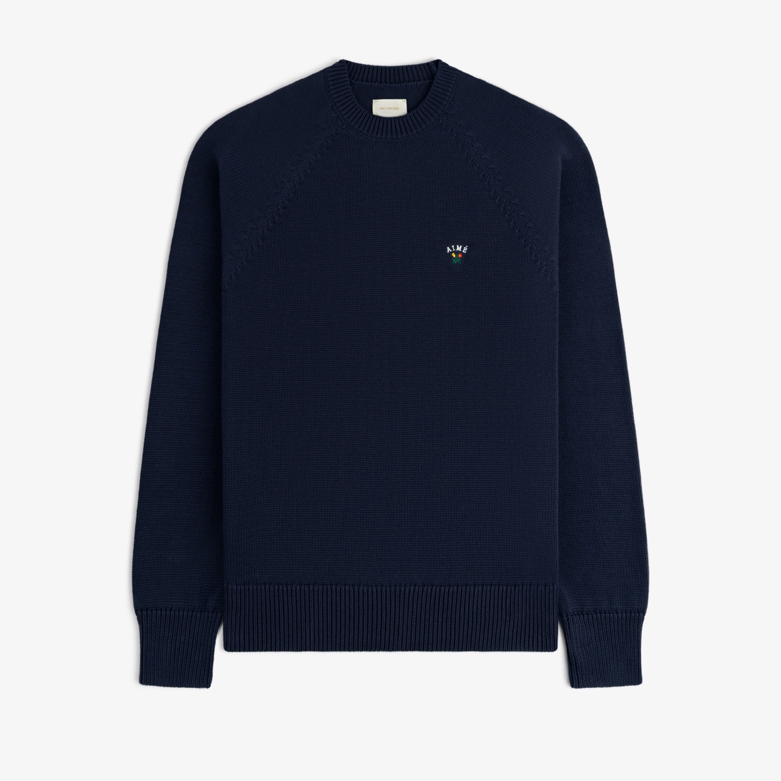 aim-leon-dore-crest-raglan-sweater-navy-baumwollpullover image 1